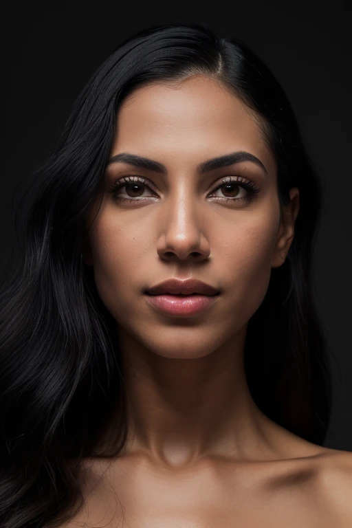 DEN_paraizo_SG,
((headshot:1.2) portrait on a (plain black background:1.2), (headshot:1.2), (face focus:1.1), (facing the camera:1.2), Head in the centre, (eye contact:1.3), (intense stare:1.1), mouth open, (facing straightforward:1.2), (forward facing:1.1), Head, face, Head focus, Head tilted down, looking slightly up at the camera:1.2),
bokeh, f1.4, 40mm, photorealistic, raw, 8k, textured skin, skin pores, intricate details  <lora:epi_noiseoffset2:1>, epiCRealism