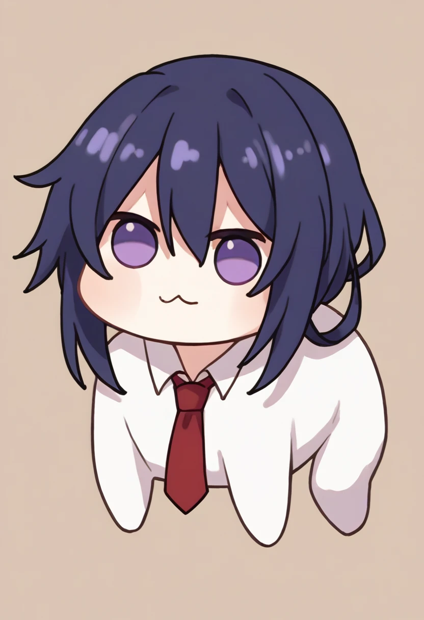 score_9, score_8_up, score_7_up, source_anime, <lora:wrenchcckunosatomio:1>, cckunosatomio, necktie, <lora:Doro_X_PDXL_V1:1>, doro, creature, :3, chibi, no humans, white skin, four legs, solid circle eyes, no pupils, solo, all fours, purple eyes, red necktie,