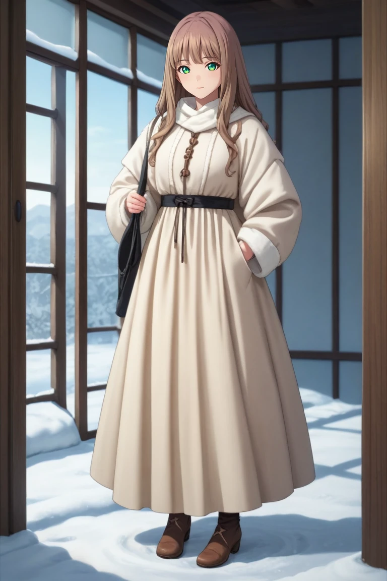 score_9, score_8_up, score_7_up, source_anime, rating_safe, intricate details, semi-realistic, , depth of field, 1girl, solo, <lora:yume_minami_pony:0.82>, yume_minami, brown hair, green eyes, long hair, bangs, straight-on, full body, snowy mountain, indoors, dark, holding weapon, squinting, geisha costume, <lora:sdxl_lightning_8step_lora:1>
