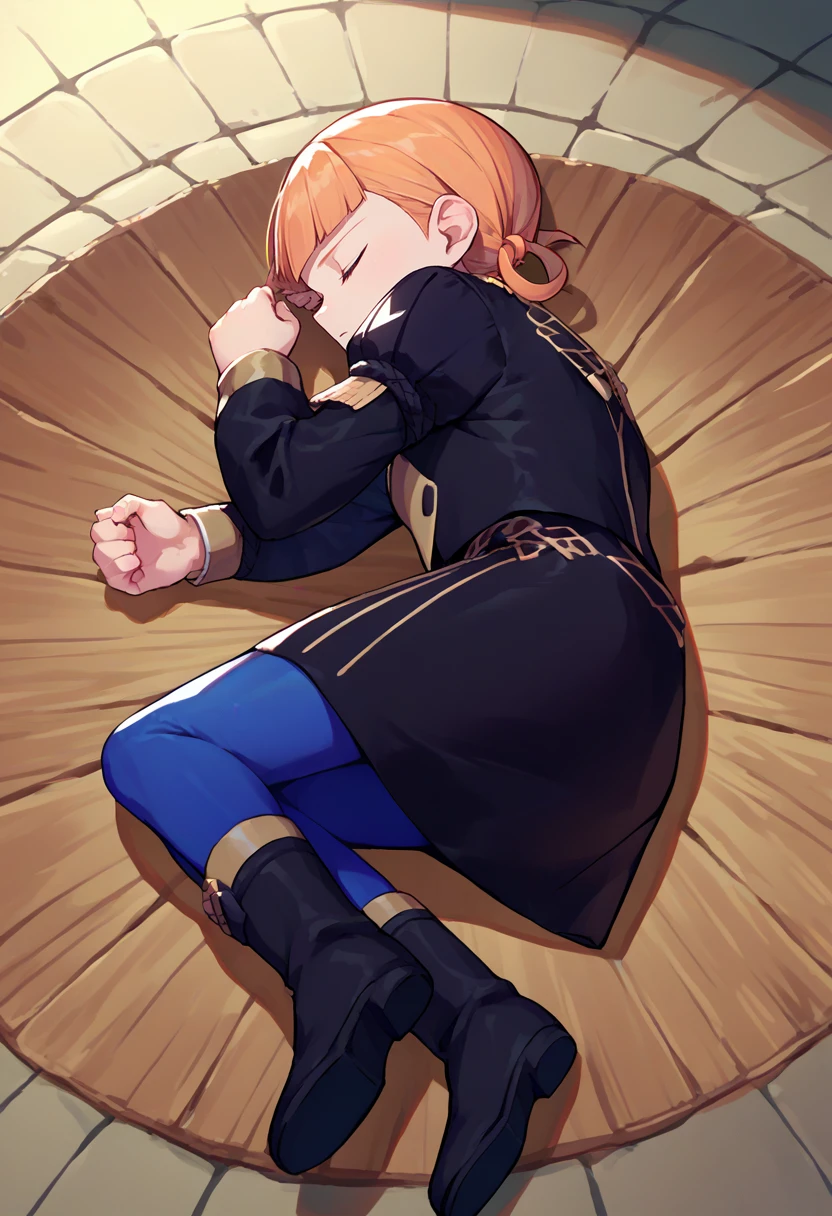 score_9, score_8_up, score_7_up, source_anime, crater, solo, 1girl, defAnne, yamchapose, lying, on side, hair rings, short twintails, blunt bangs, closed eyes, black jacket, black skirt, blue pantyhose, black boots <lora:annette-pdxl-nvwls-v1:1> <lora:meme_yamchapose_ponyXL:1>