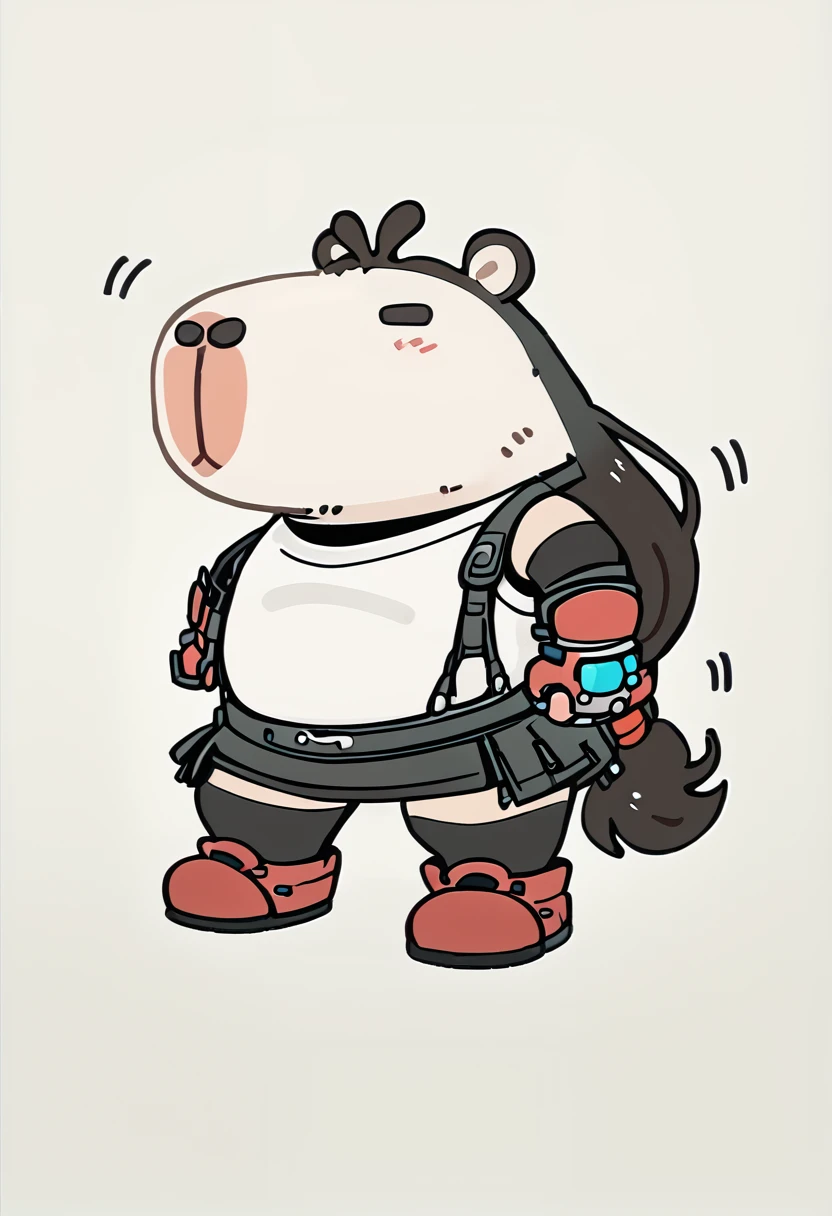 masterpiece,best quality,highly detailed,score_9,score_8_up,score_7_up,score_6_up,source furry,
BREAK
<lora:pokebaraPony1.0:0.9>,pokebara,full body,solid oval eyes,motion lines,
tifa lockhart,