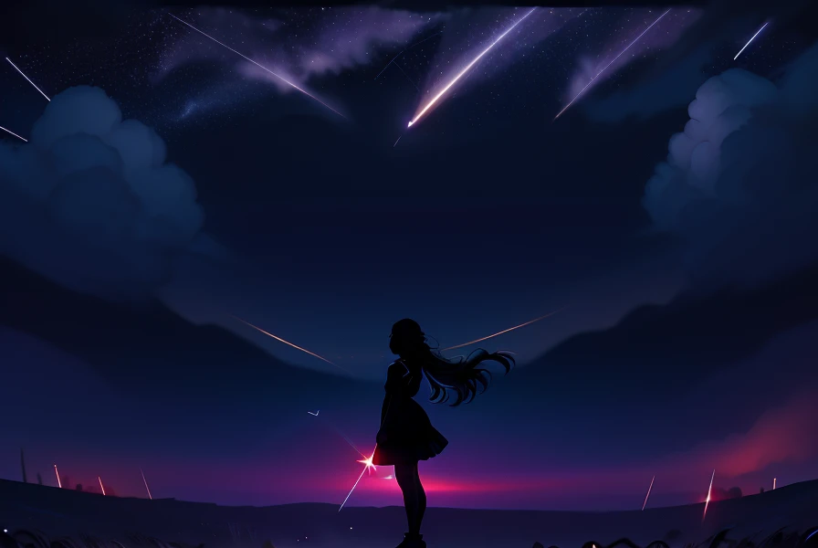 <lora:Aesthetics_Enhancer_SD:0.8>,masterpiece,absurd resolution,8k,
EnhanceImage,low light,  1girl, sky, star (sky), scenery, shooting star, starry sky, solo, long hair, silhouette, outdoors, dress, bird, night, cloud, night sky, standing