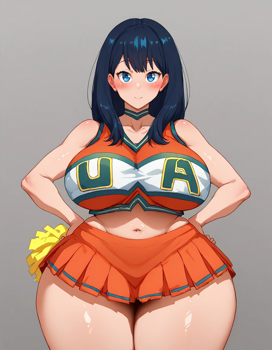 score_9, score_7_up, BREAK ,rating_explicit,
uacheerlead,orange skirt,cheerleader, pleated skirt,orange shirt,crop top,huge breasts,wide hips,thick thighs,solo,1girl,rikka  <lora:u.a._cheerleader_outfit XL CAME 2:1> <lora:takarada_rikka XL 3 outfits:1>