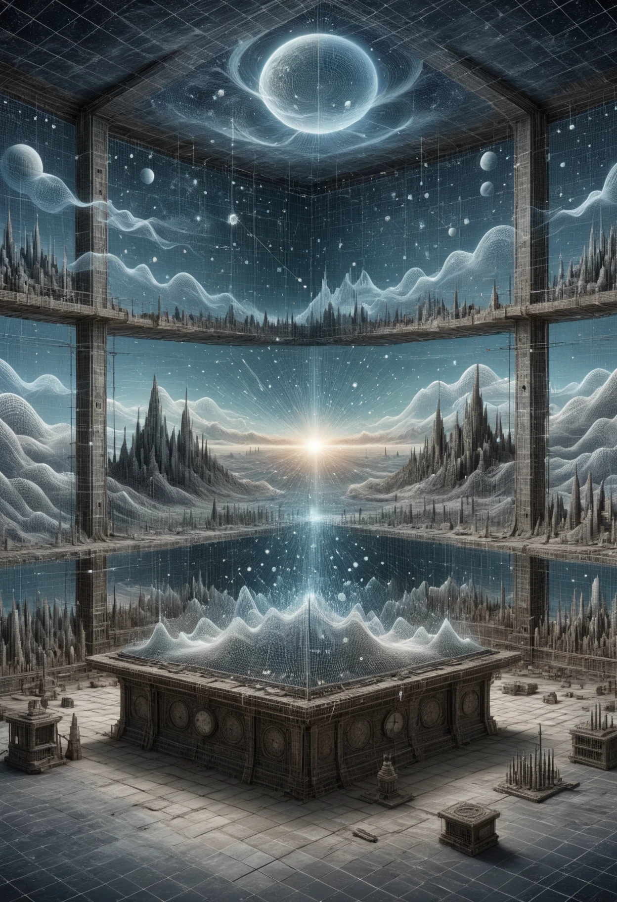 DonMW4v3F0rm5XL time-worn,splitt screen,tools,diversity,composed,cultural,celestial skies,air quality,otherworldly <lora:DonMW4v3F0rm5XL-000008:1>
