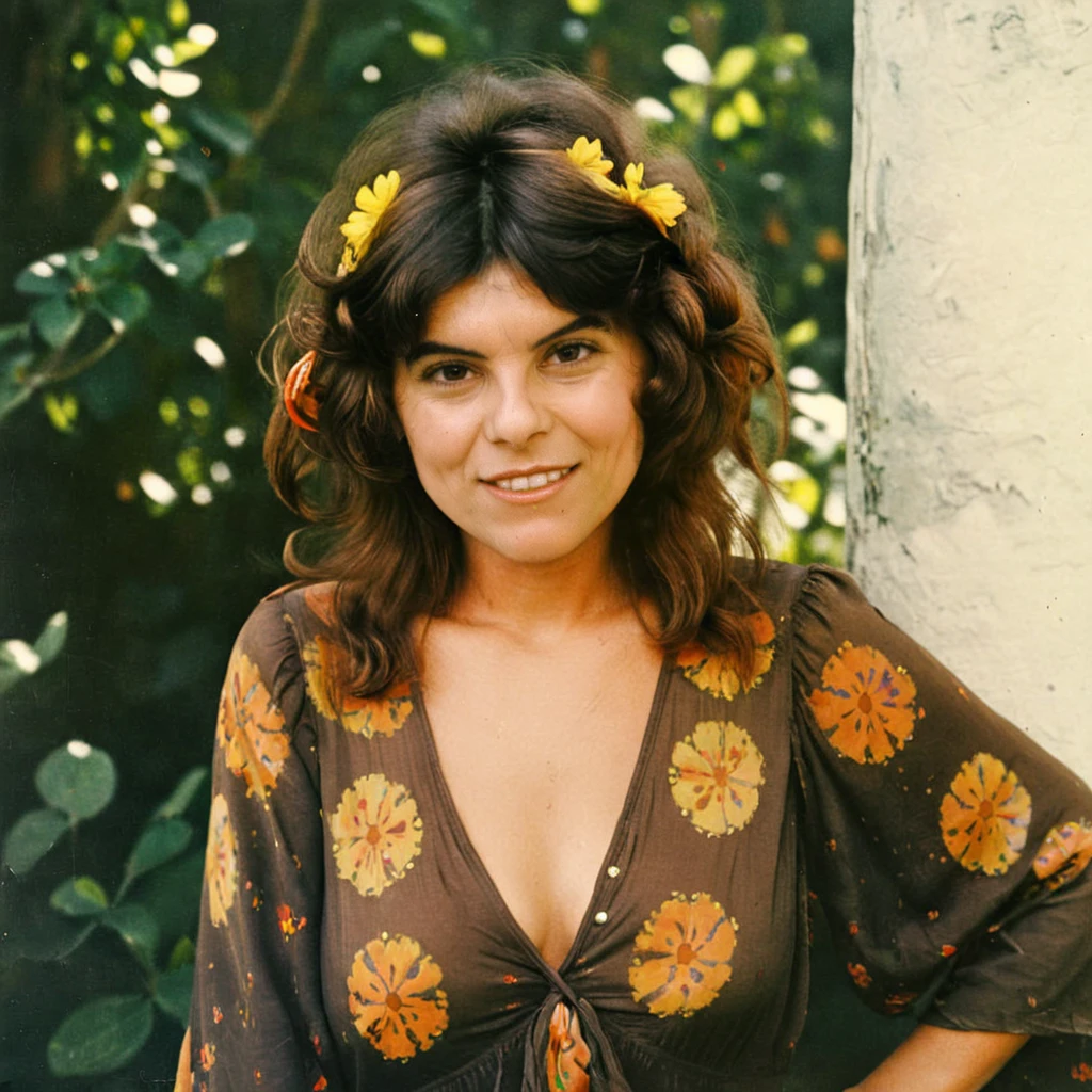 smiling portrait uaebrabenneirda posing hippie <lora:Adrienne Barbeau SDXL-step00001250:1>