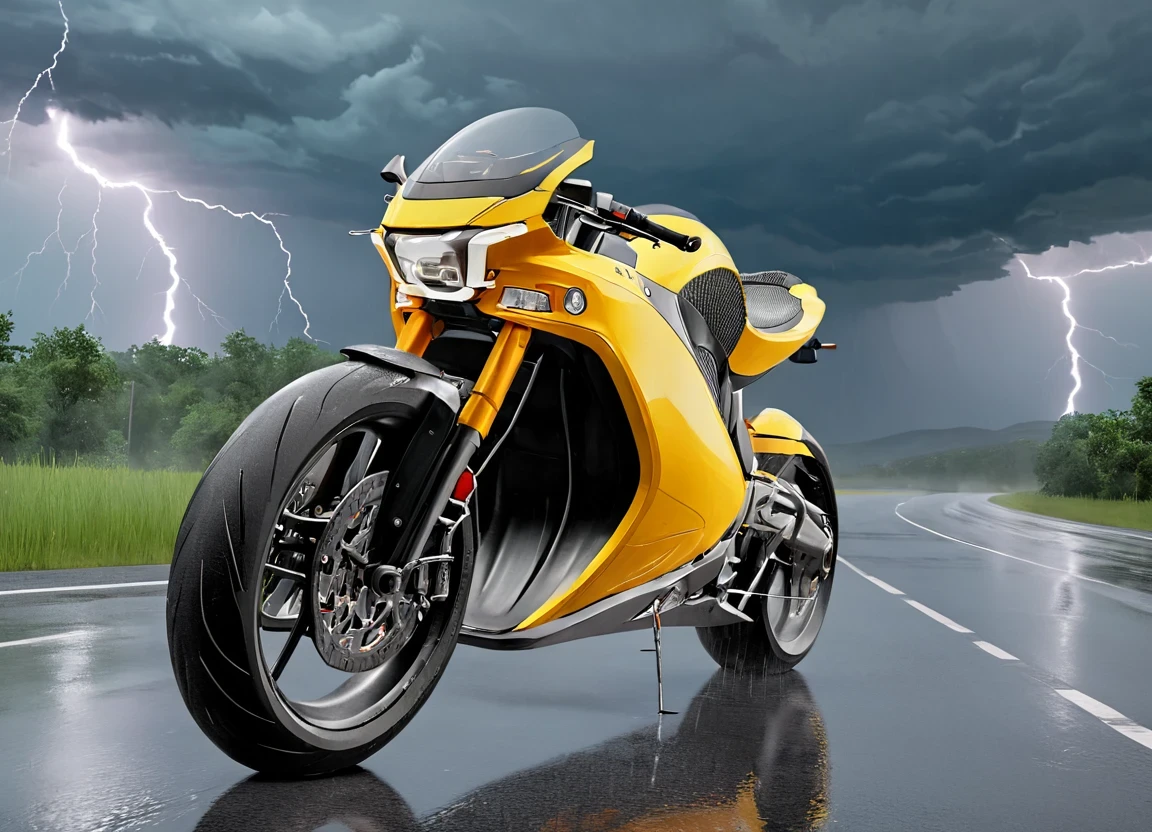 obc06 Motorcycle <lora:06_vehicle_obc06:1.0> on a road, 
outside, supersized,
nature at background, professional, realistic, high quality,
Thunderstorms with heavy rain, <lora:general_vehicle:-0.05>
