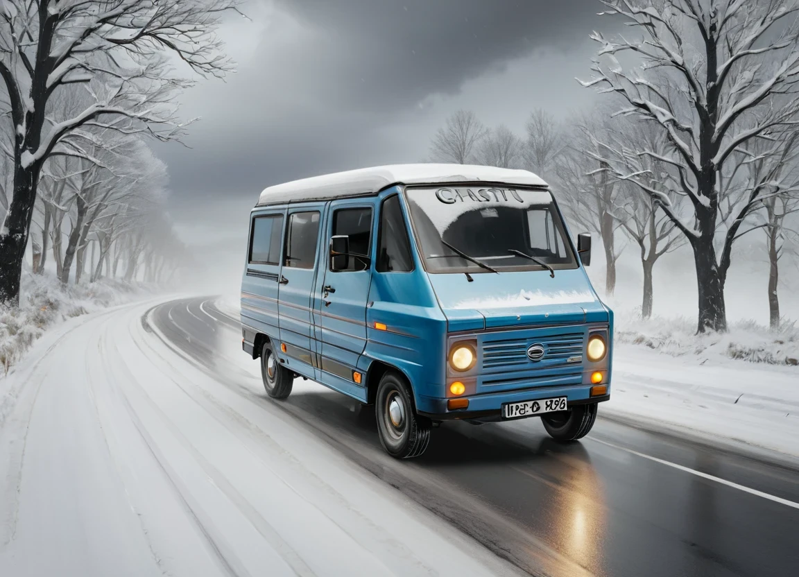 obc08 Van <lora:08_vehicle_obc08:1.0> on a road, 
outside, ghastly,
nature at background, professional, realistic, high quality,
Snowstorm with strong winds, <lora:general_vehicle:-0.10>