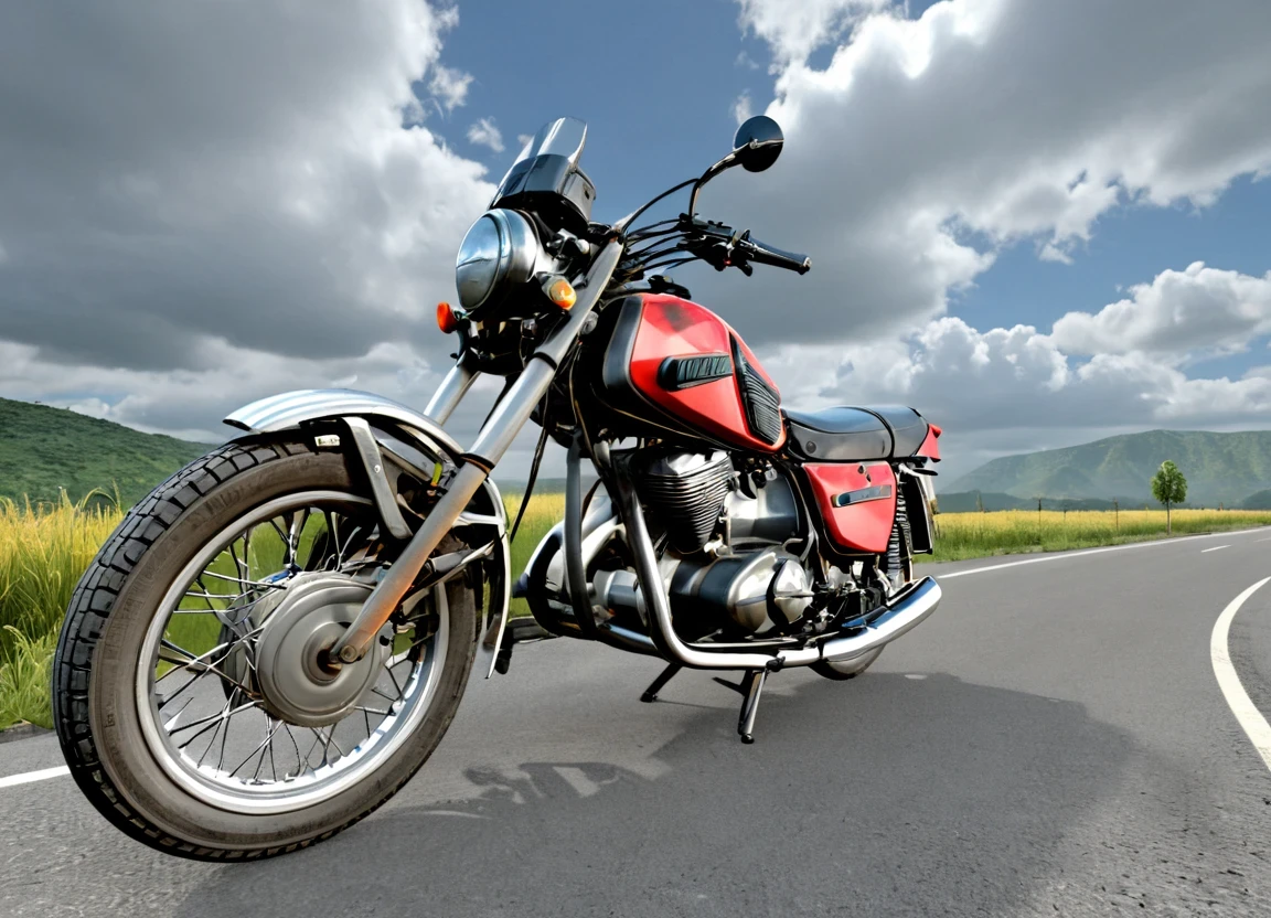 obc02 Motorcycle <lora:02_vehicle_obc02:1.0> on a road,
outside, ignorant,
nature at background, professional, realistic, high quality,
Cloudy with occasional sun, <lora:general_vehicle:-0.15>