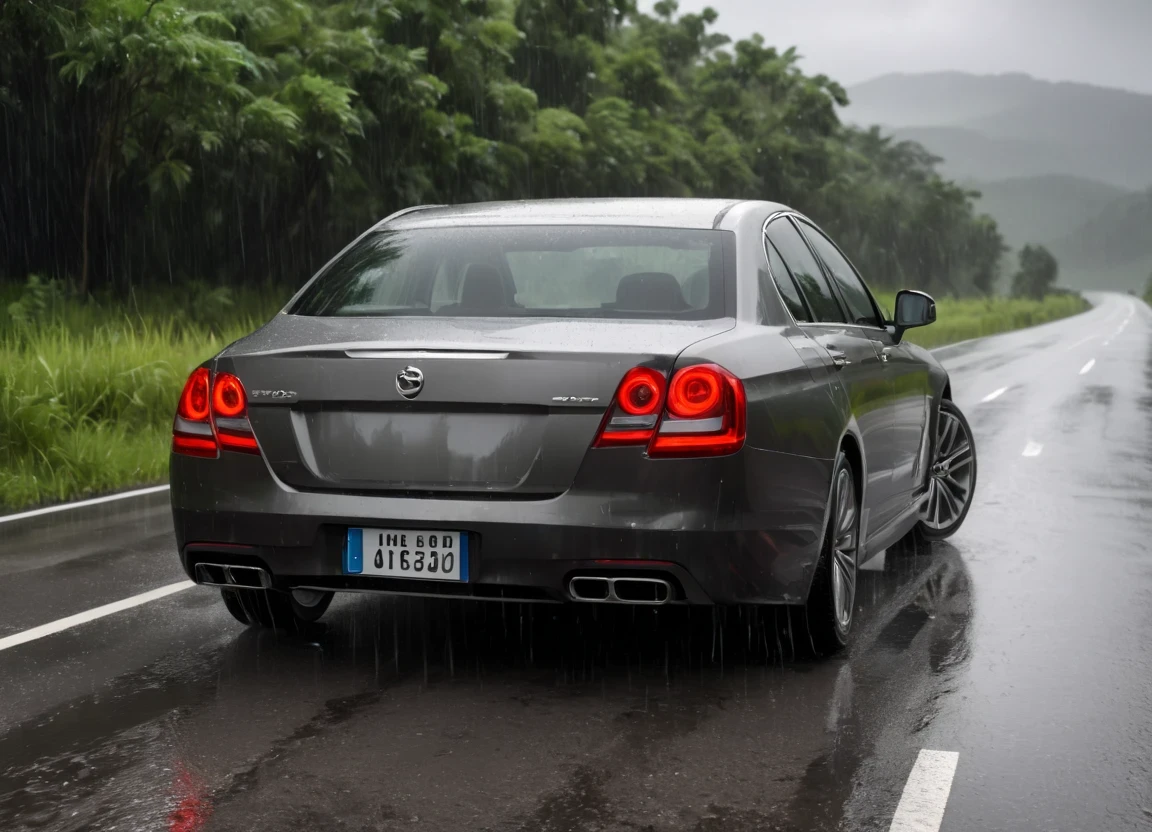 Car <lora:general_vehicle:1.0> on a road,
outside, skillful,
nature at background, professional, realistic, high quality,
Light rain and breezy,