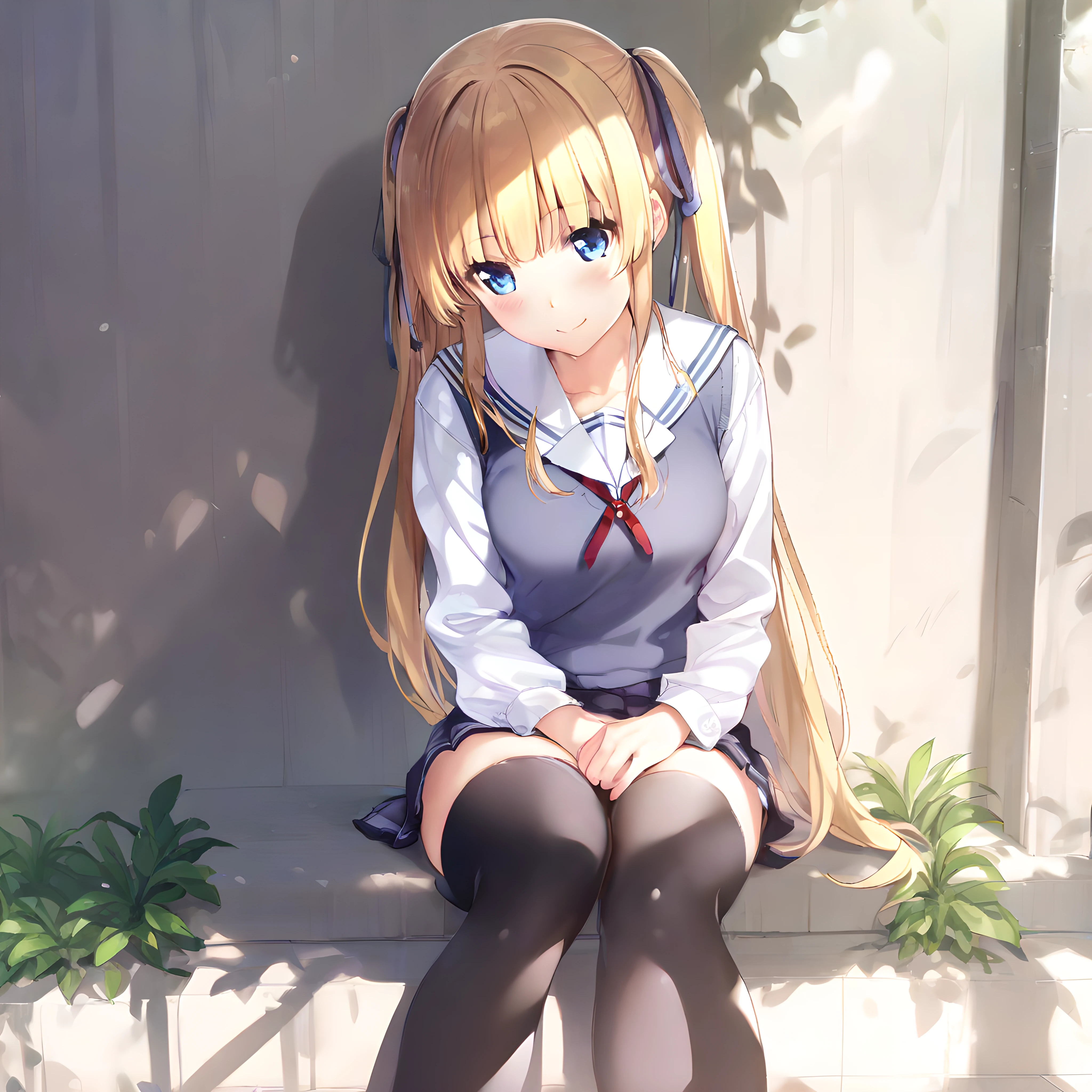 ((4K,masterpiece,Highest quality)),, A girl dressed modestly, alone, Weeping face,barefoot,Twin tails