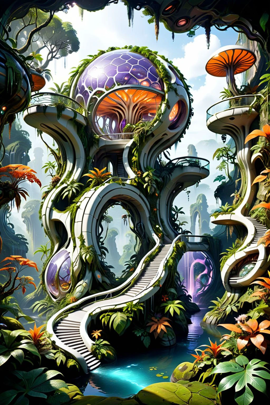 pandoralnd bioform, jungle biom,
 <lora:Pandora Land XL:0.8>