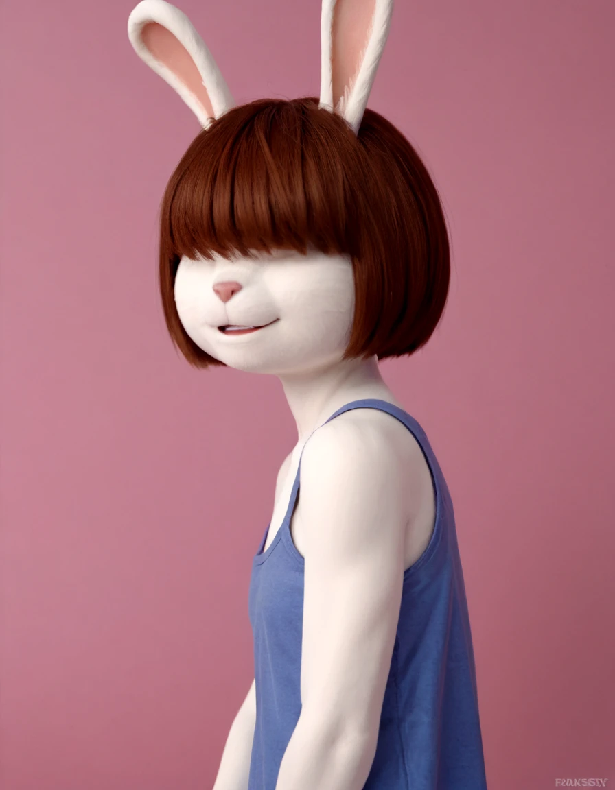 <lora:Molly_Macdonald_PonyXL:1> mollymac, 1girl, animal ears, rabbit ears, furry, hair over eyes, short hair, furry female, brown hair, rabbit girl, ( zPDXL BREAK , score_9, score_8_up, score_7_up:1)