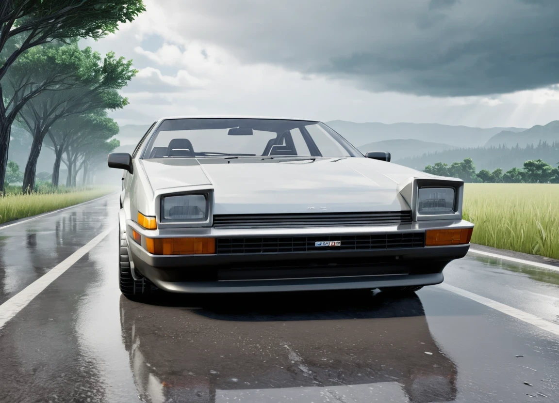 obc07 Car <lora:07_vehicle_obc07:1.0> on a road, 
outside, retrofuturistic,
nature at background, professional, realistic, high quality,
Cloudy with light rain, <lora:general_vehicle:-0.15>