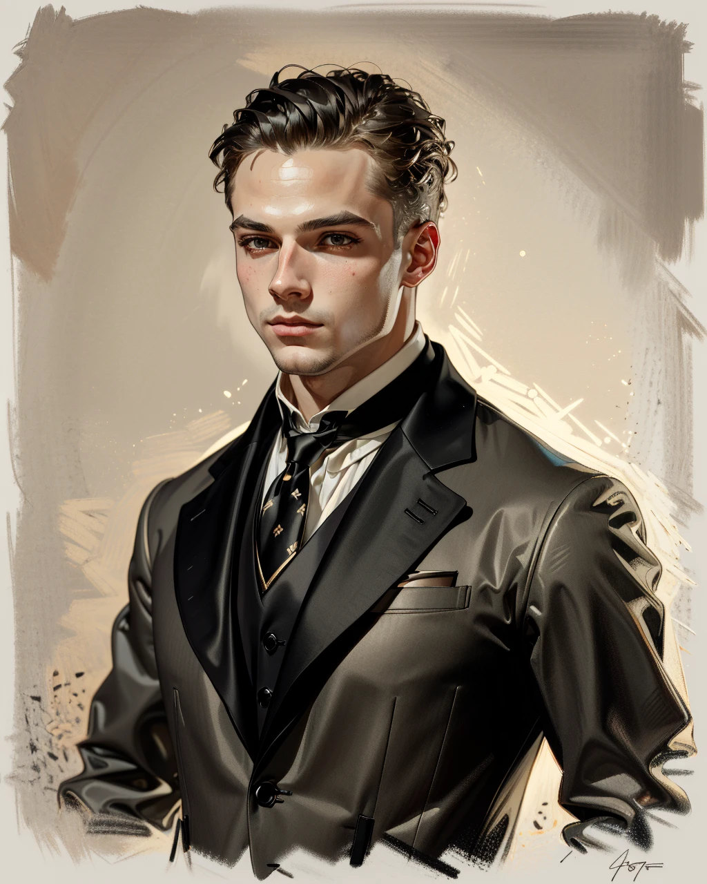 best quality,masterpiece,highly detailed,ultra-detailed, 
 <lora:neg9V2_last:0.7> 
1boy open coat,necktie,
 <lora:leyendecker_02:0.8>by  leyendecker, traditional media, extremely detailed eyes, fantastic details full face, mouth, trending on artstation, pixiv, cgsociety, hyperdetailed Unreal Engine 4k 8k ultra HD,