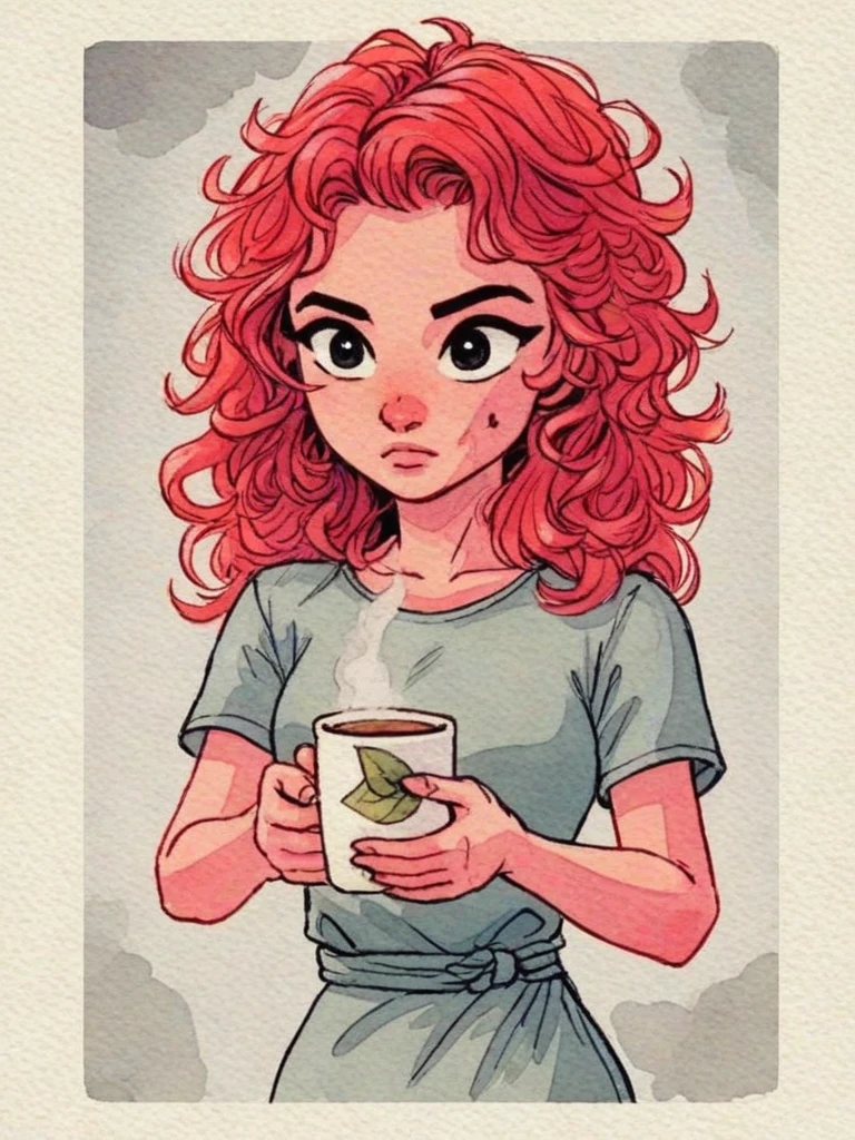 <lora:Watercolour_Portraits_0.1:1> watercolour,
1girl with red hair, solo,
holding a cup of coffee