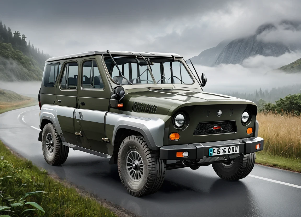 obc19 SUV <lora:19_vehicle_obc19:1.0> on a road, 
outside, futuristic,
nature at background, professional, realistic, high quality,
Overcast with fog patches, <lora:general_vehicle:-0.10>