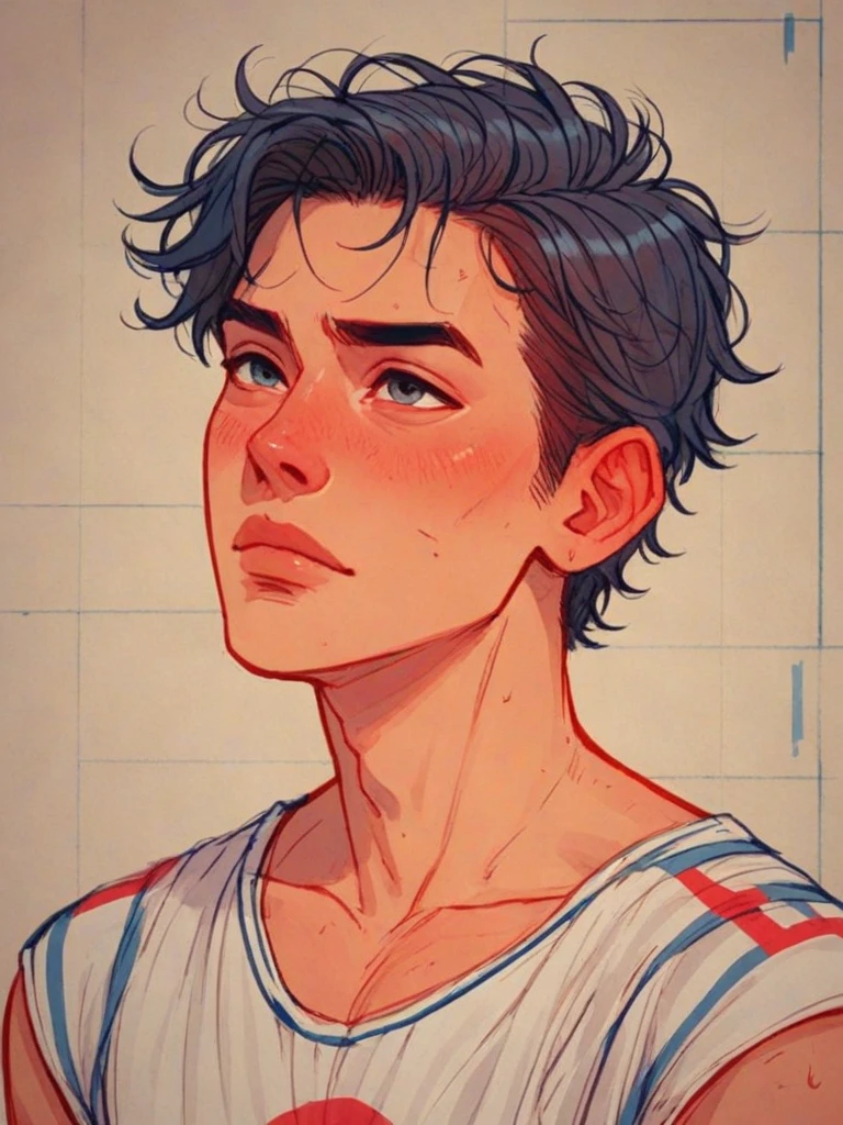 score_9, score_8_up, score_7_up, semirealistic, <lora:Watercolour_Portraits_0.1:1>,
1boy, solo, lines in background