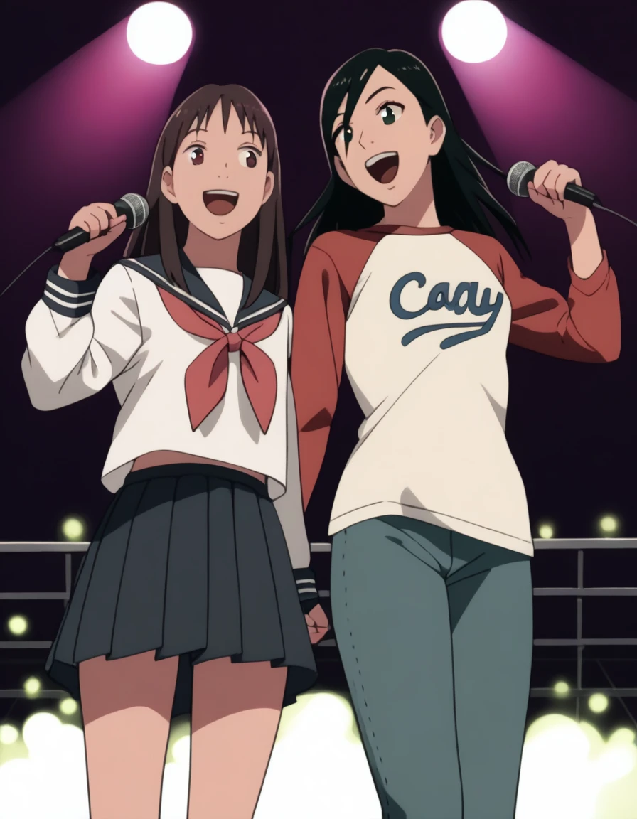 score_9, score_8_up, score_7_up, source_anime, <lora:izumi-maho-koyuki-ponyxl:0.5> 2girls, singing, stage BREAK
ishiguroizumi, serafuku BREAK
minamimaho, raglan sleeves, pants