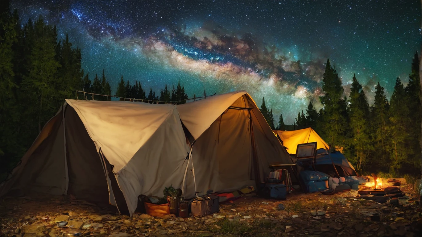 score_9, score_8_up, score_7_up, zPDXL2, <lora:MilkyWay:1>, (((night))), night sky, ((start)), 
1girl, cute face, camping, (milky way in the background)