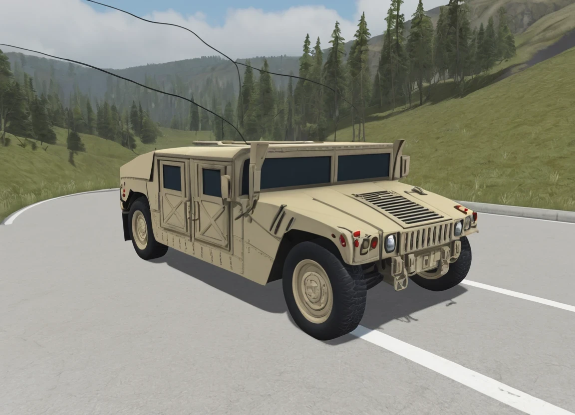 obc25 Humvee <lora:25_vehicle_obc25:1.0> on a road, 
outside, wispy,
nature at background, professional, realistic, high quality,
Light snow and cloudy, <lora:general_vehicle:-0.15>