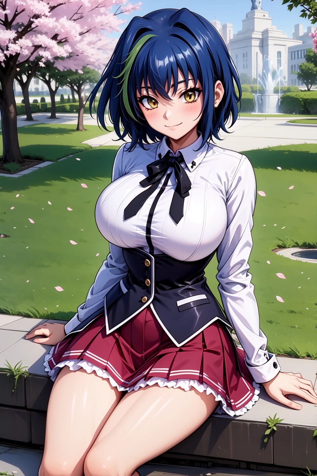high quality, high resolution,(((nsfw))),(((one women))),(((cute face))),blue eyes,((dark blue hair)),(((hair between eyes))),(((short bob))),((large breasts:1.5)),(small areola),((sweaty skin)),(((bare breasts))),(((show off nipple))),(((Open Brown Coat))),(((skirt))),(garter belt),(pantyhose)
BREAK,(embarrassed,blush:1.3),(steam:0.8),(wet:0.8),(sweat:0.8),(trembling:1.3),(parted lips:1.3),(harf open eyes:1.4),(feeling weak:1.5)
BREAK,(((outdoor))),(((late night park))),
BREAK,(((model posing))),(((standing)))(((arms behind head))),
BREAK,(((Angle from below))),(looking at viewer),(((focus on pussy)))