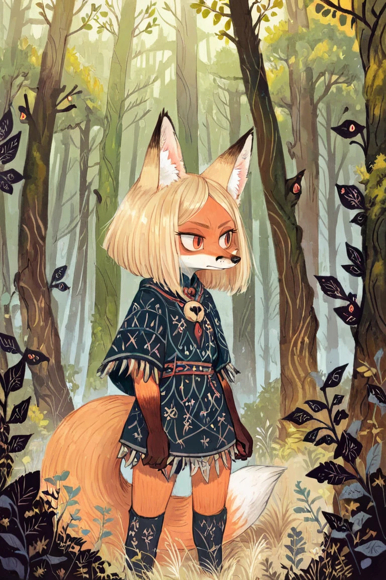 (anthro fox girl:1.4),(blonde hair:1.2),(solo:1.5),ameli
forest,witch outfit,grass,cowboy shot, 
<lora:Perfect Hands:1> <lora:age_slider_v4:-2> <lora:Ameli:0.8>, score_9, score_8_up, score_7_up, score_6_up, score_5_up, score_4_up,zPDXL