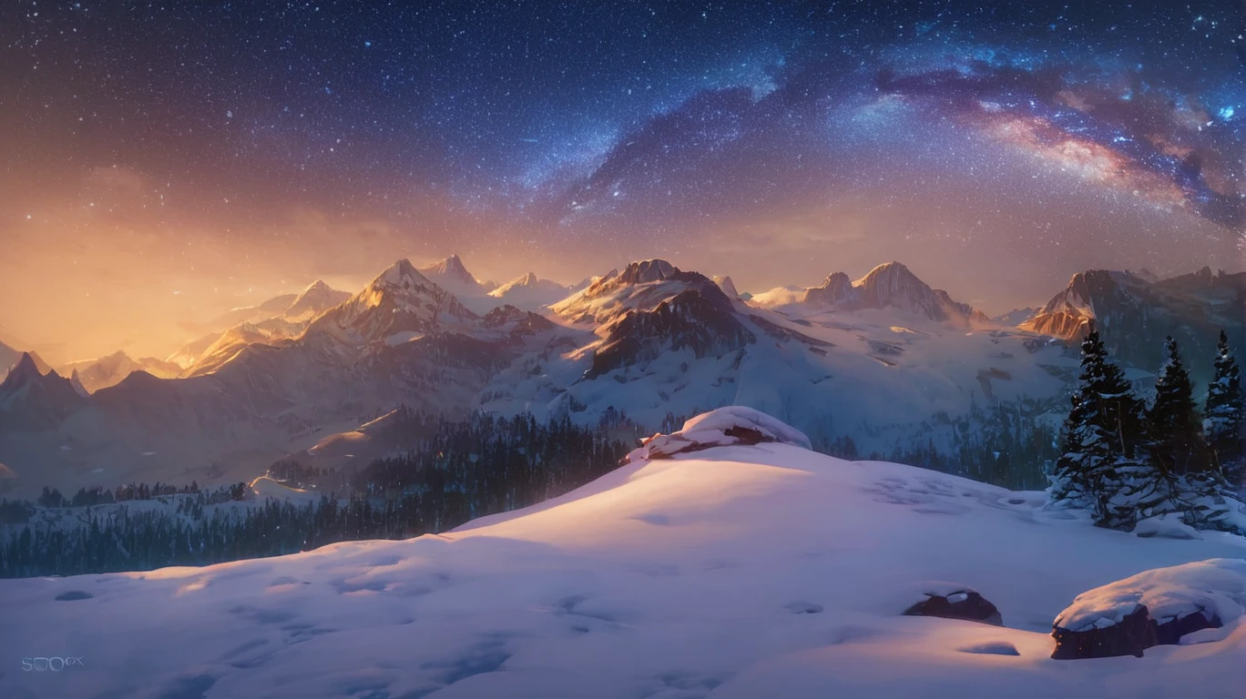 score_9, score_8_up, score_7_up, zPDXL2, <lora:MilkyWay:1>, (((night))), night sky, ((start)), 
high mountains, snow, milky way panorama