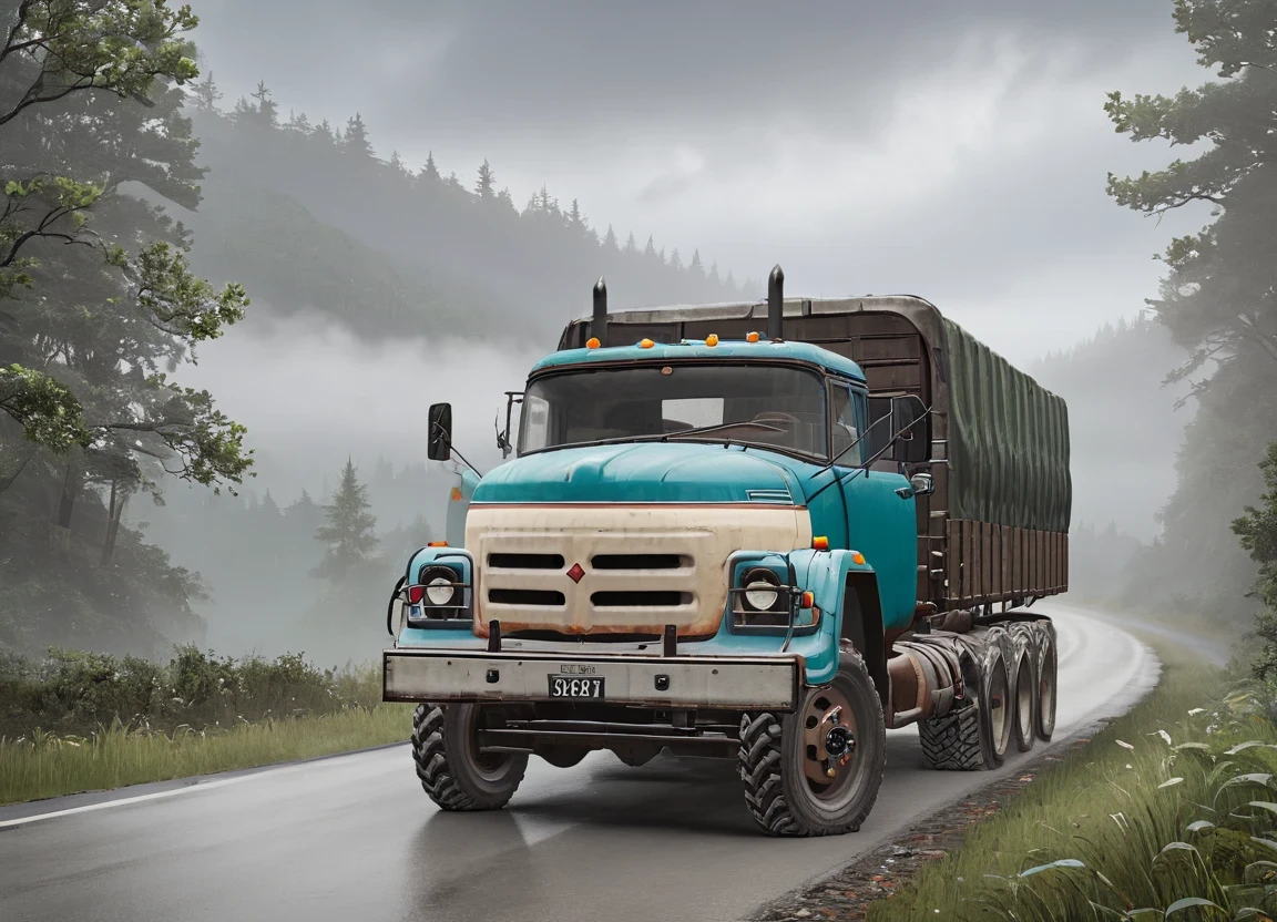 obc13 Truck <lora:13_vehicle_obc13:1.0> on a road,
outside, dilapidated,
nature at background, professional, realistic, high quality,
Overcast with fog patches, <lora:general_vehicle:-0.05>