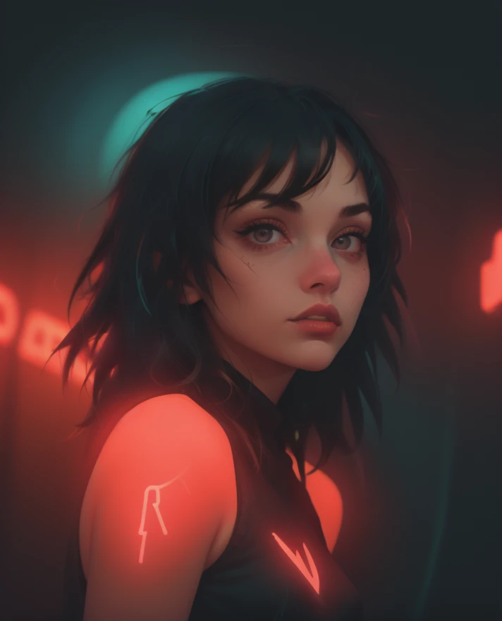 1girl, dynamic angle, black hair, spooky eyes,
(dynamic angle:1.3), 
neon lights, raver_style <lora:Raver_Style_Yellow_Neon:0.723>
<lora:Urban_Killer_Style:0.723> urban_killer_style
 <lora:Polaroid_Vision:0.723> polaroid_style