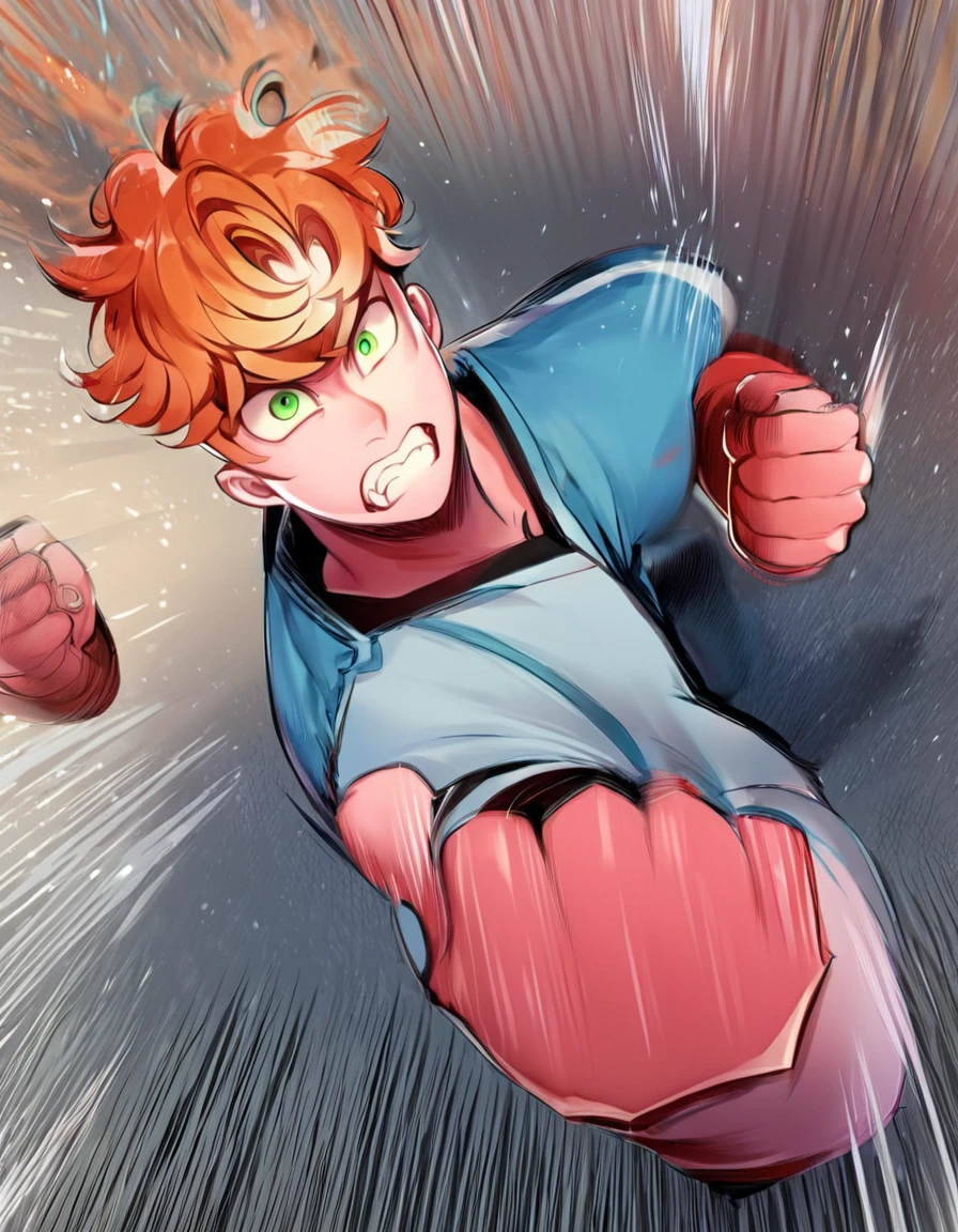 score_9, score_8_up, score_7_up,
source_anime,rating_safe,
solo, male, human, clothing, angry, clothed, hair, fur, green eyes, teeth, anthro, motion blur, fist, sport, mammal, inside, orange hair, hi res, action pose, clenched teeth, bottomwear, fighting pose, digital media \(artwork\)
 <lora:Juder_Art_Style:1.4>