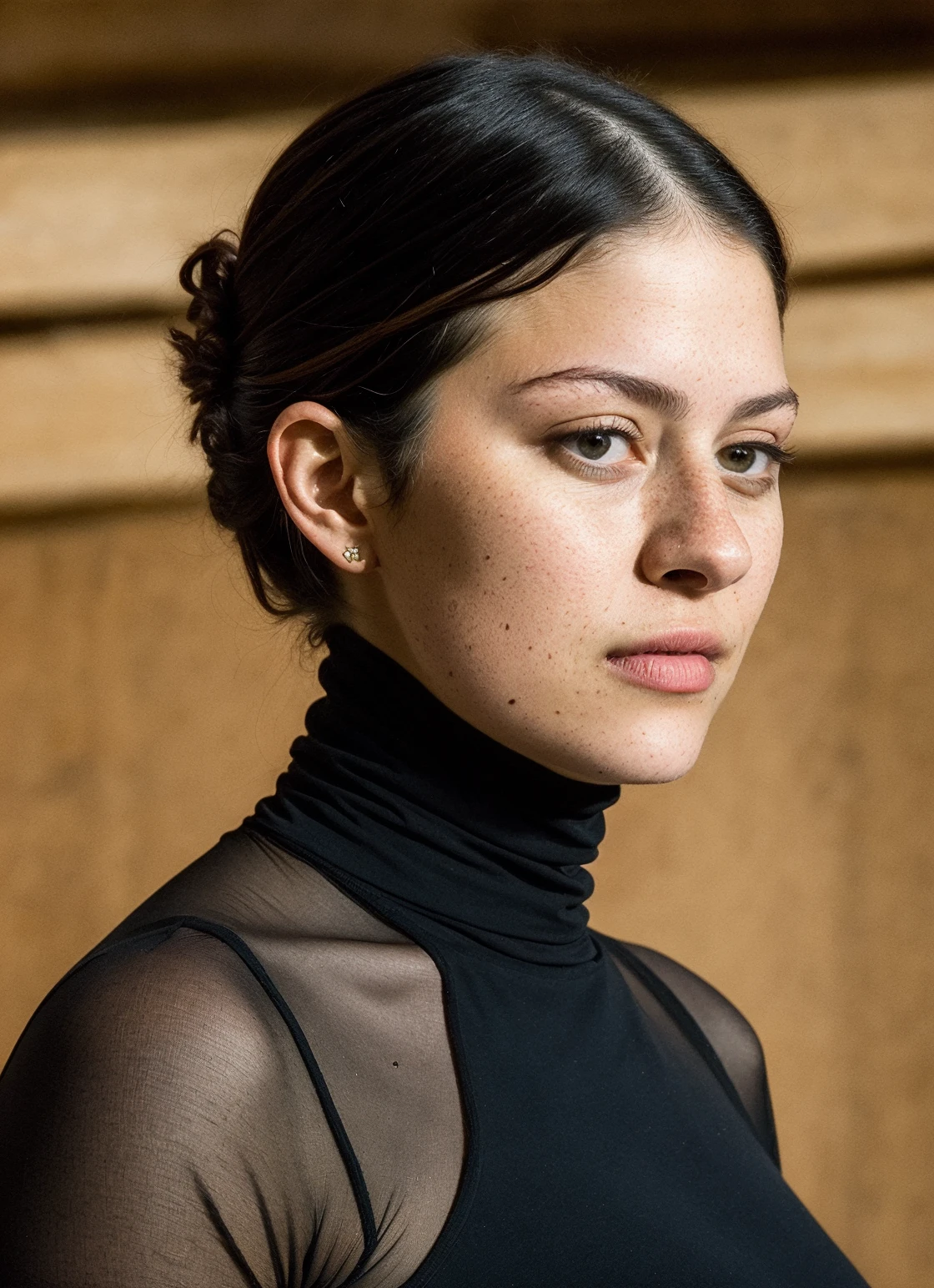 A stunning intricate full color portrait of (sks woman:1), wearing a black turtleneck, epic character composition, sharp focus, natural lighting, f2, 35mm, film grain,
 Smirk, machine face, fine details, realistic shaded, intricate, elegant,
<lora:locon_perfecteyes_v1_from_v1_64_32:0.2> perfecteyes,
(metart), best quality, ultra high res, 8K, raw,
(highly detailed skin:1.2),, <lora:locon_aliashawkat_v1_from_v1_64_32:0.7> <lora:lora-small-alia-shawkat-v1:0.65>