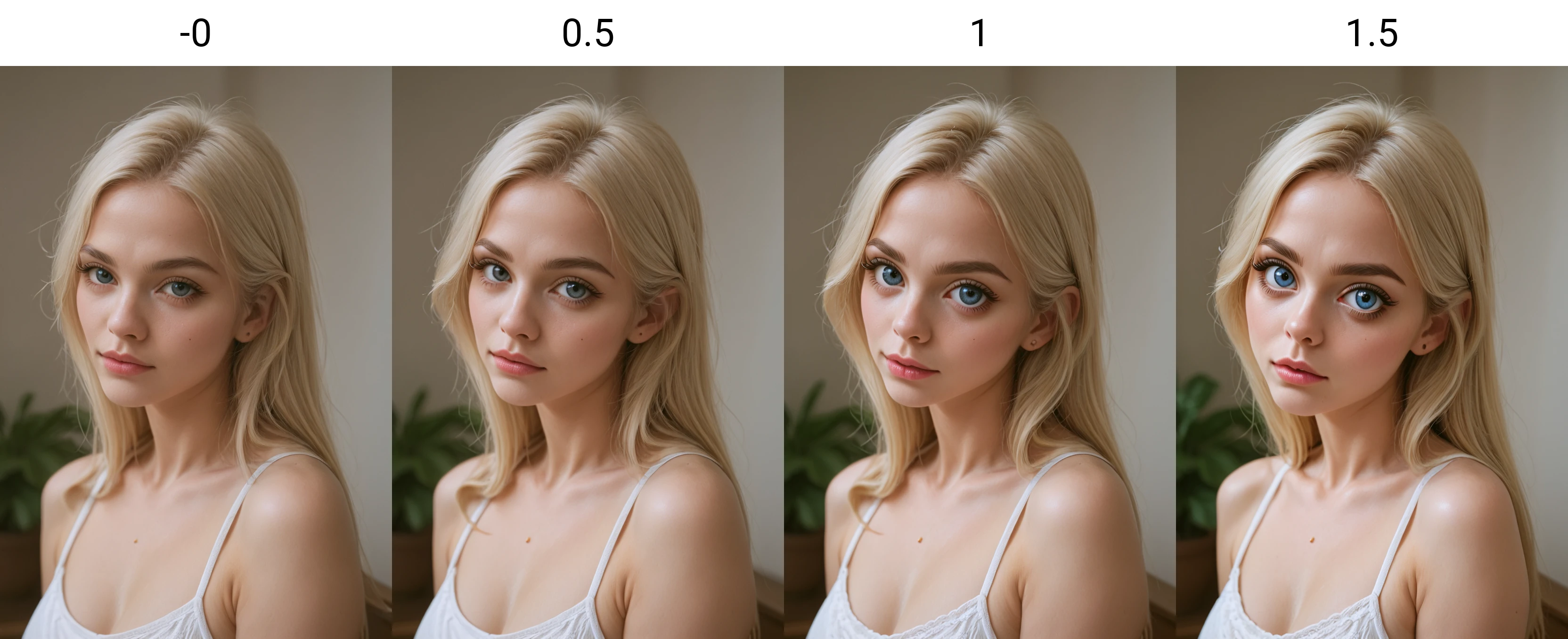 <lora:Eye size Slider - PNY_alpha1.0_rank4_noxattn_last:-0>, woman, portrait, looking at viewer, facing viewer, upper body,