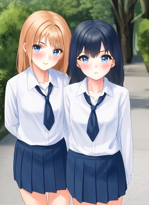 2girls
, school uniform,(pantyhose:0.6)
, white shirt, collared shirt
,(close-up:0.6)
, looking at viewer
,outdoors
<lora:miura17-000080:1>