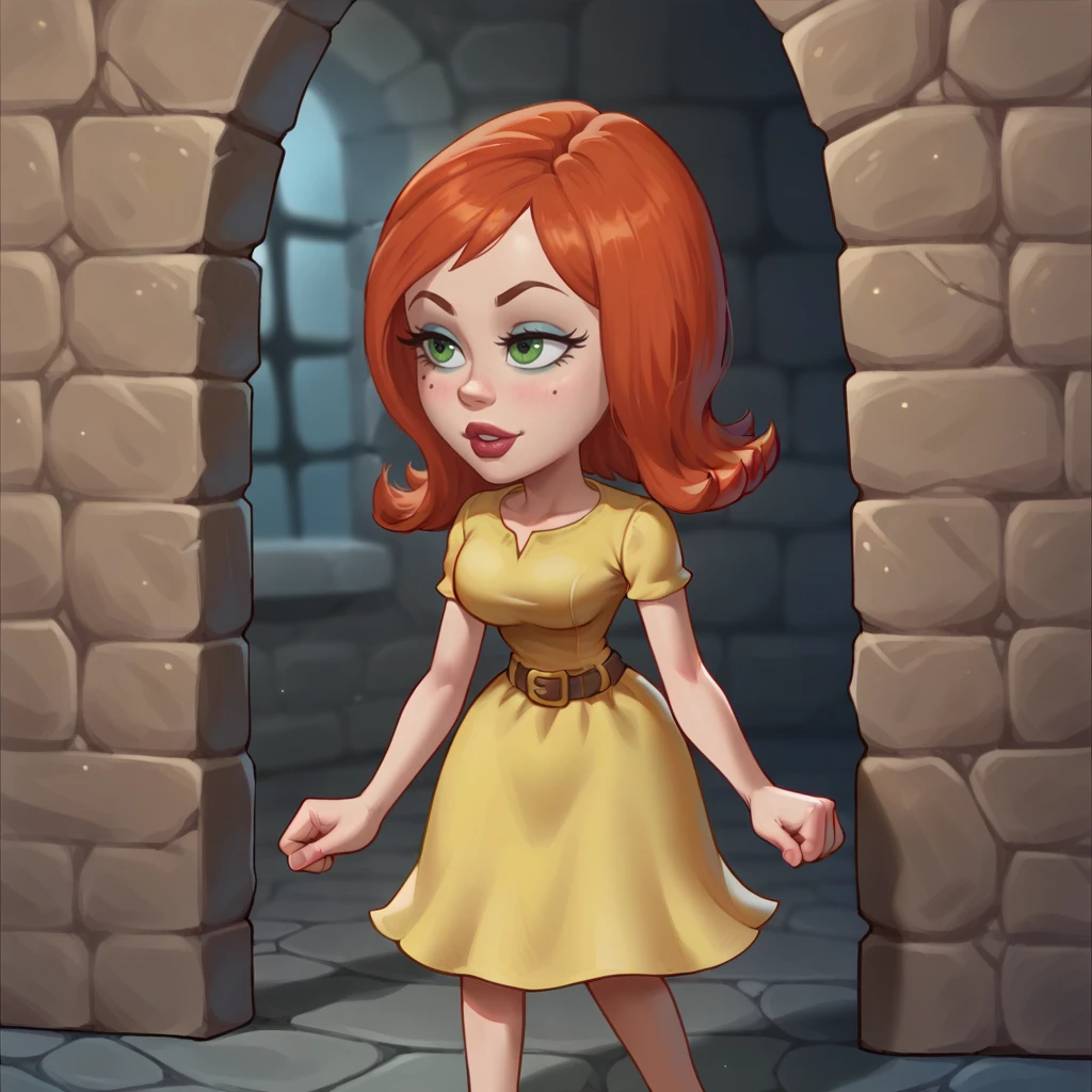 score_9, <lora:Francesca XL:0.6> woman, solo, francesca \(mad monster party\), dungeon, yellow dress, <lora:Lunas-AromaSensei-SDXL-B1:1>