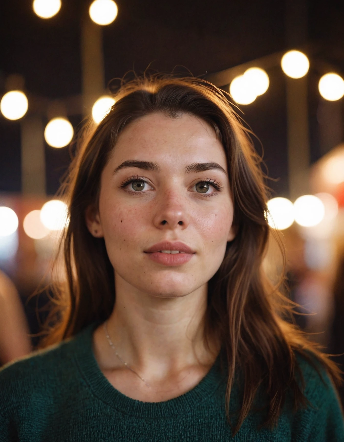 An unposed photo of A fair-skinned woman.emotional, harmonious, vignette, highly detailed, high budget, bokeh, cinemascope, moody, epic, gorgeous, film grain, grainy, aperture f/1.6, ISO 32, shutter speed of 1/1224s