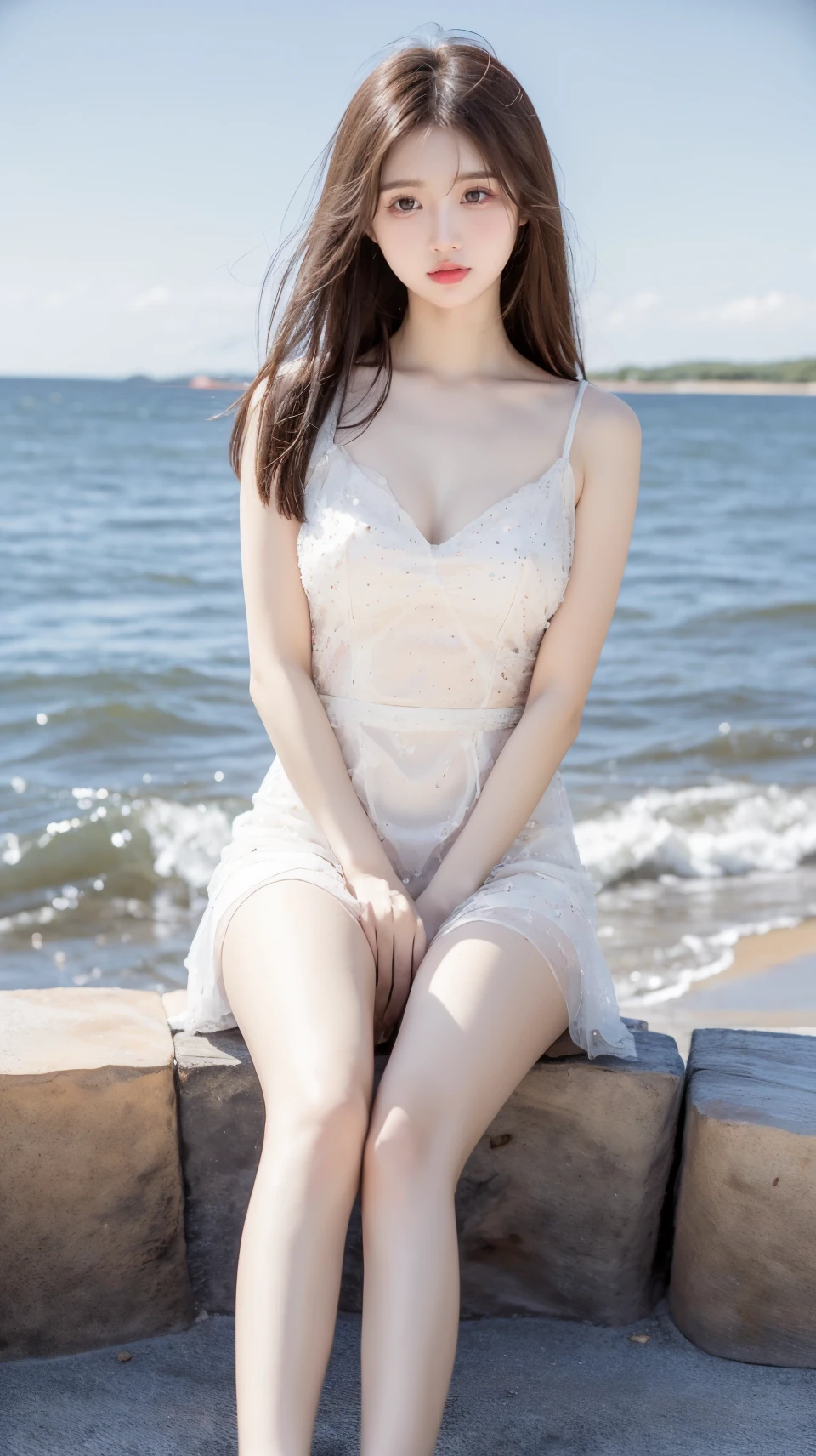 (((Masterpiece,Highest quality,Ultra-high resolution))),(((極めてdetailed,detailed))),((Highest quality,8K,16K,)),Japanese,high school girl,Graduation trip,Girls' School,Reader model,Gal,cute,Beauty,sexy,glamorous,uniform,cardigan,blouse(Wearing clothes next to the skin),mini skirt,Knee-high socks,boots,dusk,youth,Classmates,