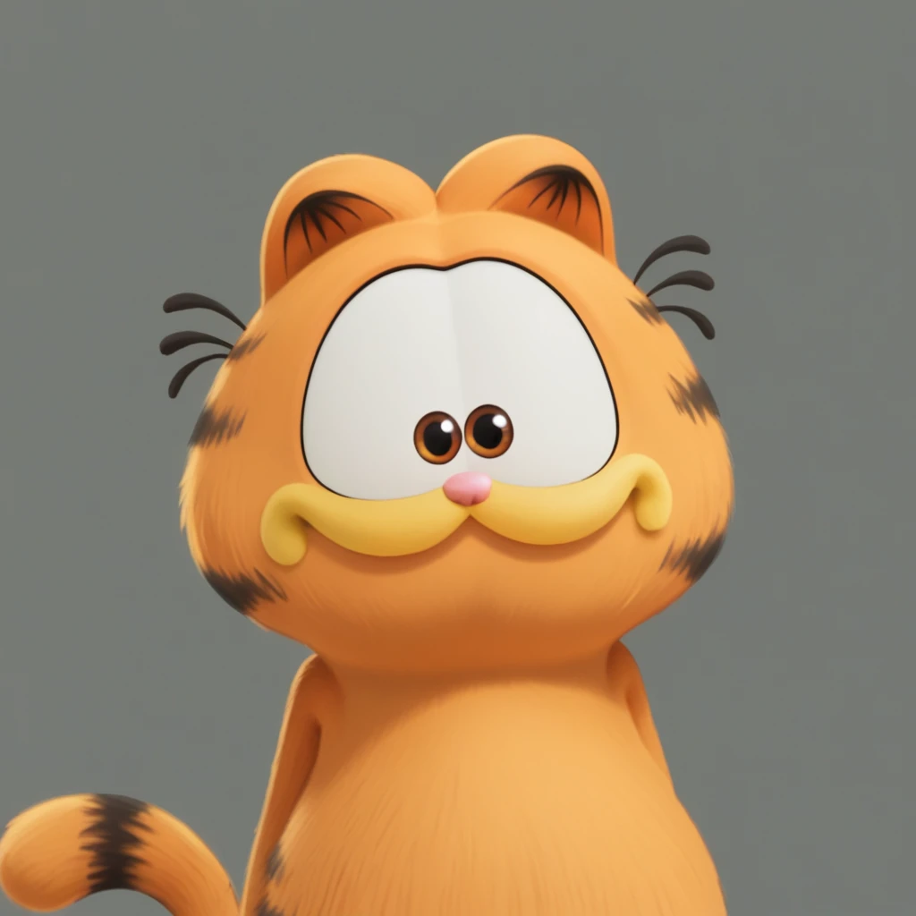 score_7_up, BREAK, no humans, Garfield, solo, brown eyes, orange fur, cat ears, <lora:Garfield_XL_Leaf1:1>