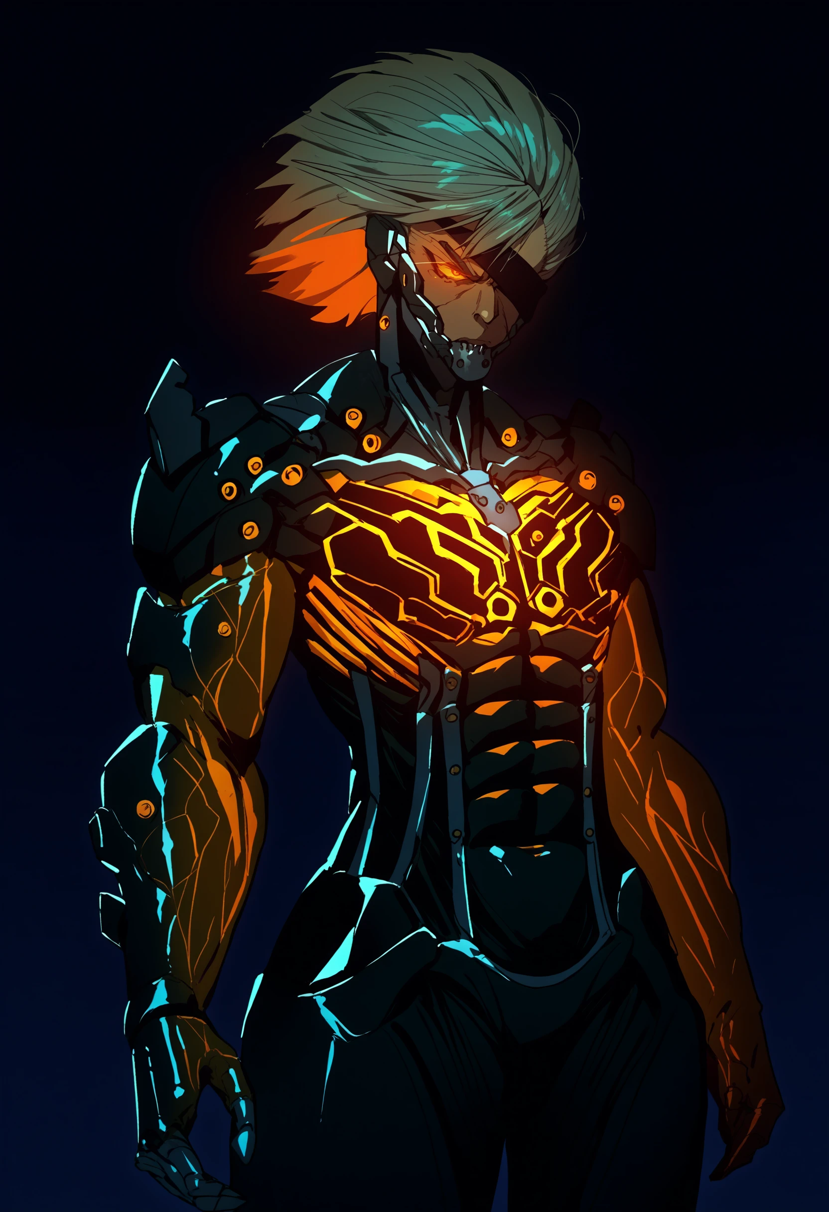 score_9, score_8_up, score_7_up, source_anime, glowing veins, glowing body, <lora:EnergyVeins_XLPD:1.2>, <lora:RaidenMGR_XLPD:1> RaidenMGRDef, cyborg, bodysuit, eyepatch,
