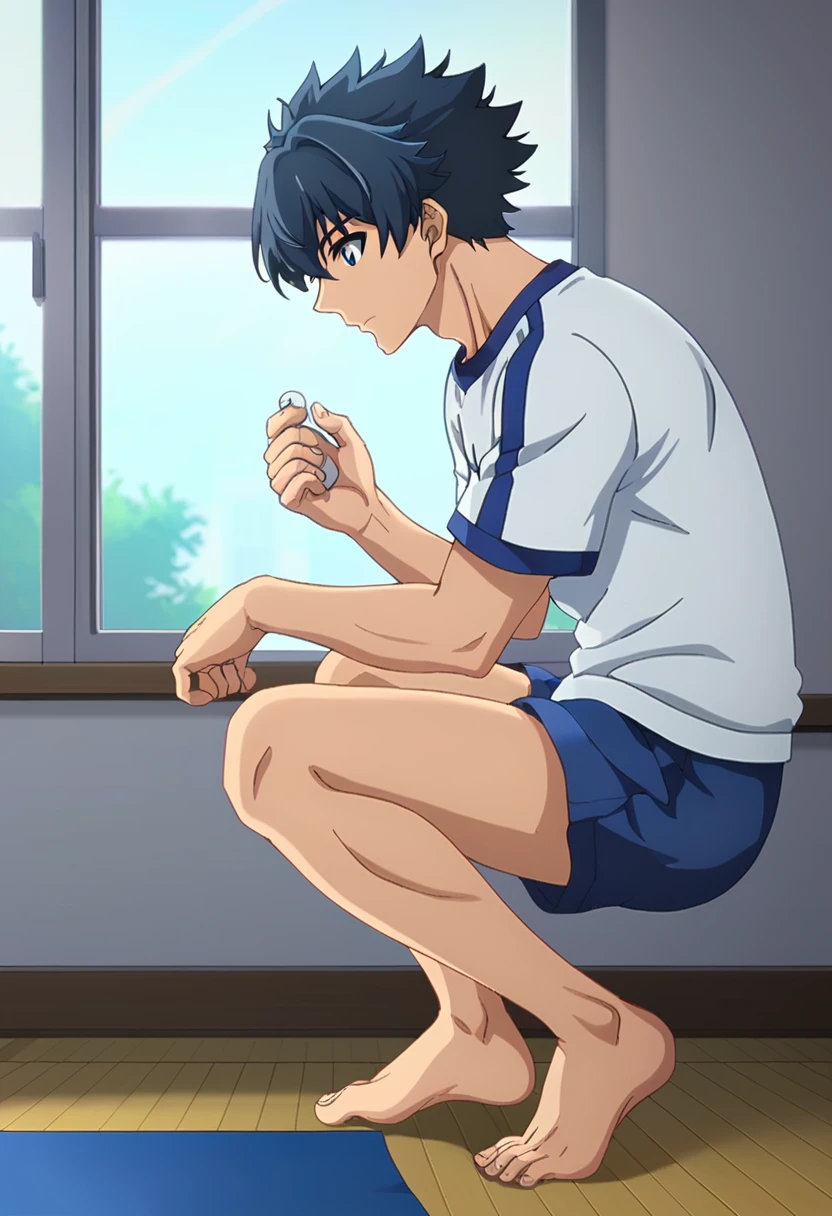 In elementary school、Children in the countryside、Boy sitting at desk、Boyish charm、A miraculous moment、My embarrassing appearance、Cute elementary school boy、10Year old boy、Boy in gym clothes、The bottom of the white T-shirt is blue、Wearing a white disposable diaper、The laughter of boys can be heard from afar、Japanese、(Boy 1.4)、high resolution、Highest quality、wet clothes、Collapse to one's knees、A small child is watching