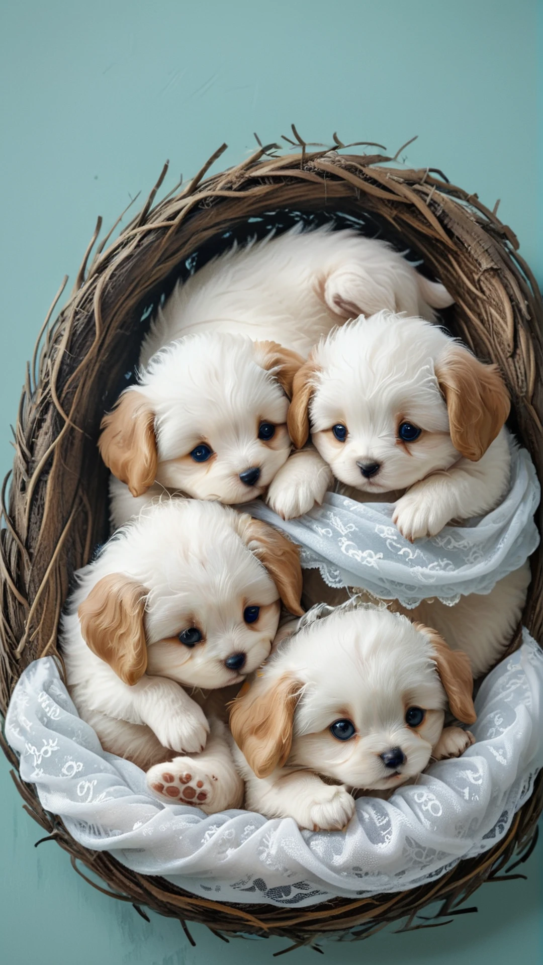 (flat 2d sticker:1.2) with few puppies laying in cozy nest with white fluff and lace cloth, vector graphics illustration style, digital art drawing, trending on artstation
BREAK NOBLEDOGS_CTS <lora:NOBLEDOGS_CTS-000018:0.43> NOBLEDOGS_CKCS <lora:Noble_Dogs_XL_CKCS_E27:0.23>
BREAK soft focus, (shallow depth of field, Helios_44_2 swirly bokeh:0.6), (light leaks, gloom:0.4), (analog film simulation:0.8) <lora:BACKGROUND_SETTING:0.67>