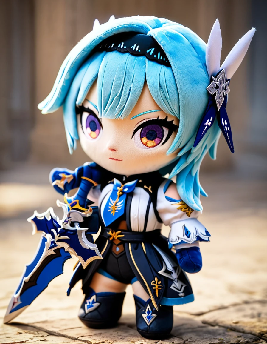 score_9, score_8_up, score_7_up,
rating_safe,
eula, heroic pose,holding sword,
detailed fantasy videogame background,front of a medieval cathedral,
<lora:woafu_plushify_pony:0.6> plushify, character stuffed toy, chibi,