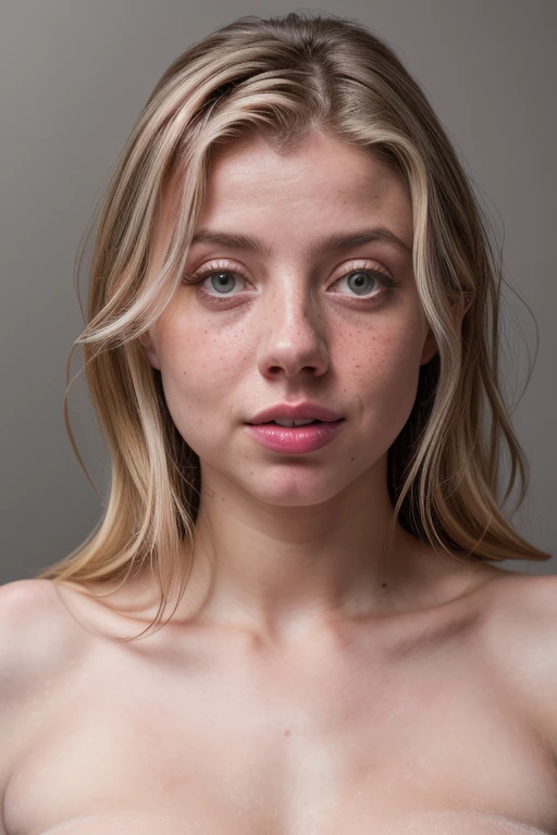 DEN_liz_imsadspice,
((headshot:1.2) portrait on a (plain grey background:1.2), (headshot:1.2), (face focus:1.1), windswept chaotic hair, soft lighting, low contrast, low saturation:1.1),
bokeh, f1.4, 40mm, photorealistic, raw, 8k, textured skin, skin pores, intricate details <lora:epi_noiseoffset2:1>, epiCRealism