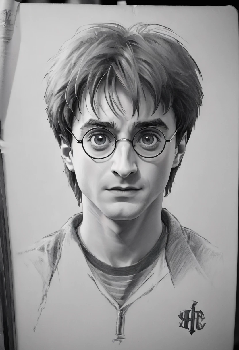 pencil sketch of harry potter