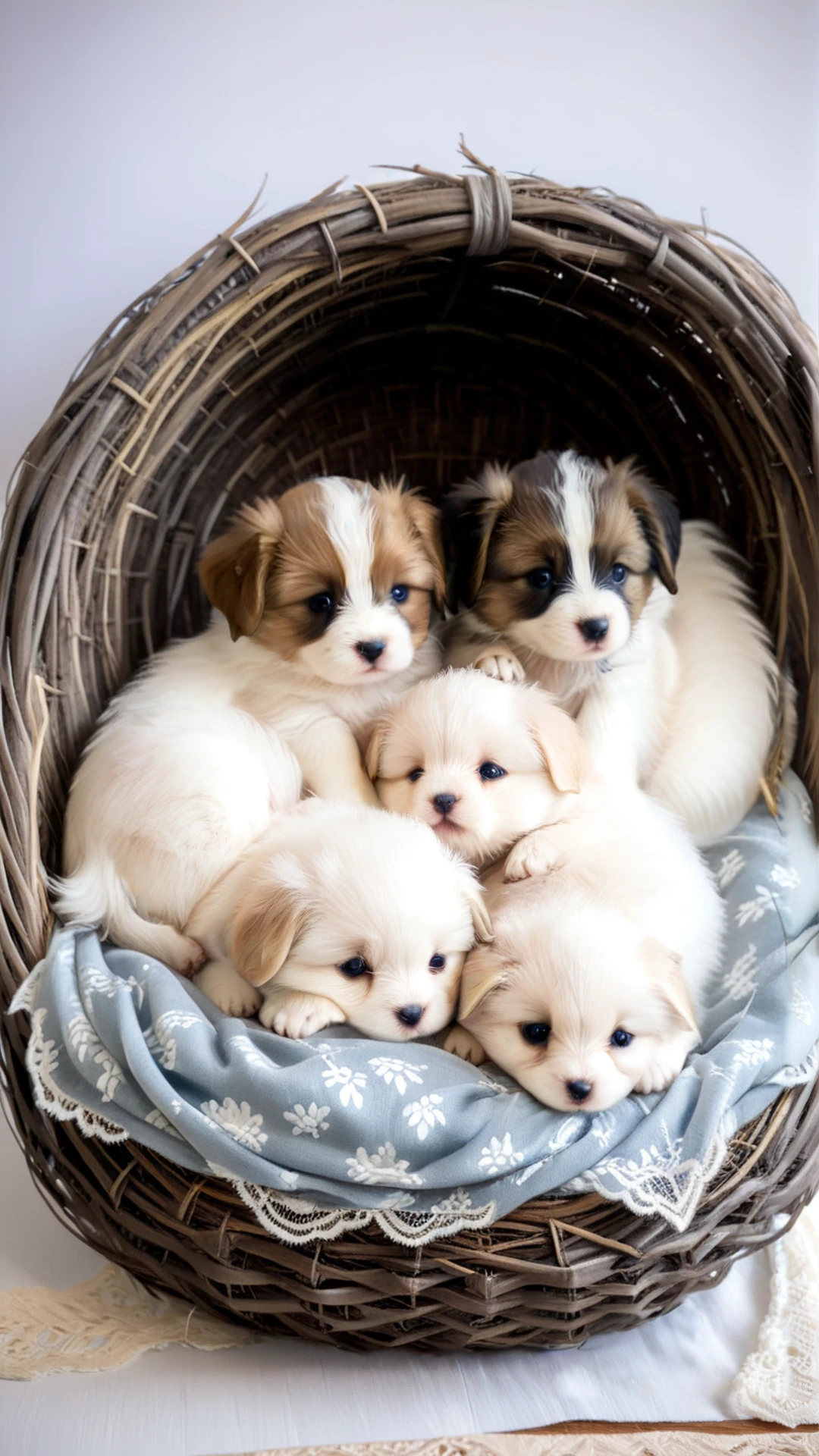 flat 2d sticker with few puppies laying in cozy nest with white fluff and lace cloth, vector graphics illustration style, digital art drawing, trending on artstation
BREAK NOBLEDOGS_CTS <lora:NOBLEDOGS_CTS-000018:0.63> NOBLEDOGS_CKCS <lora:Noble_Dogs_XL_CKCS_E27:0.33>
BREAK soft focus, (shallow depth of field, Helios_44_2 swirly bokeh:0.6), (light leaks, gloom:0.4), (analog film simulation:0.8) <lora:BACKGROUND_SETTING:0.67>