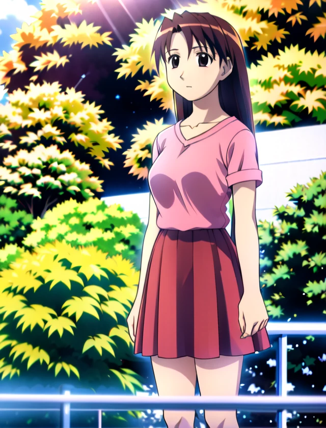 <lora:Koyomi-Mizuhara:1> Koyomi Mizuhara, 1 girl standing, outside, park, daytime
