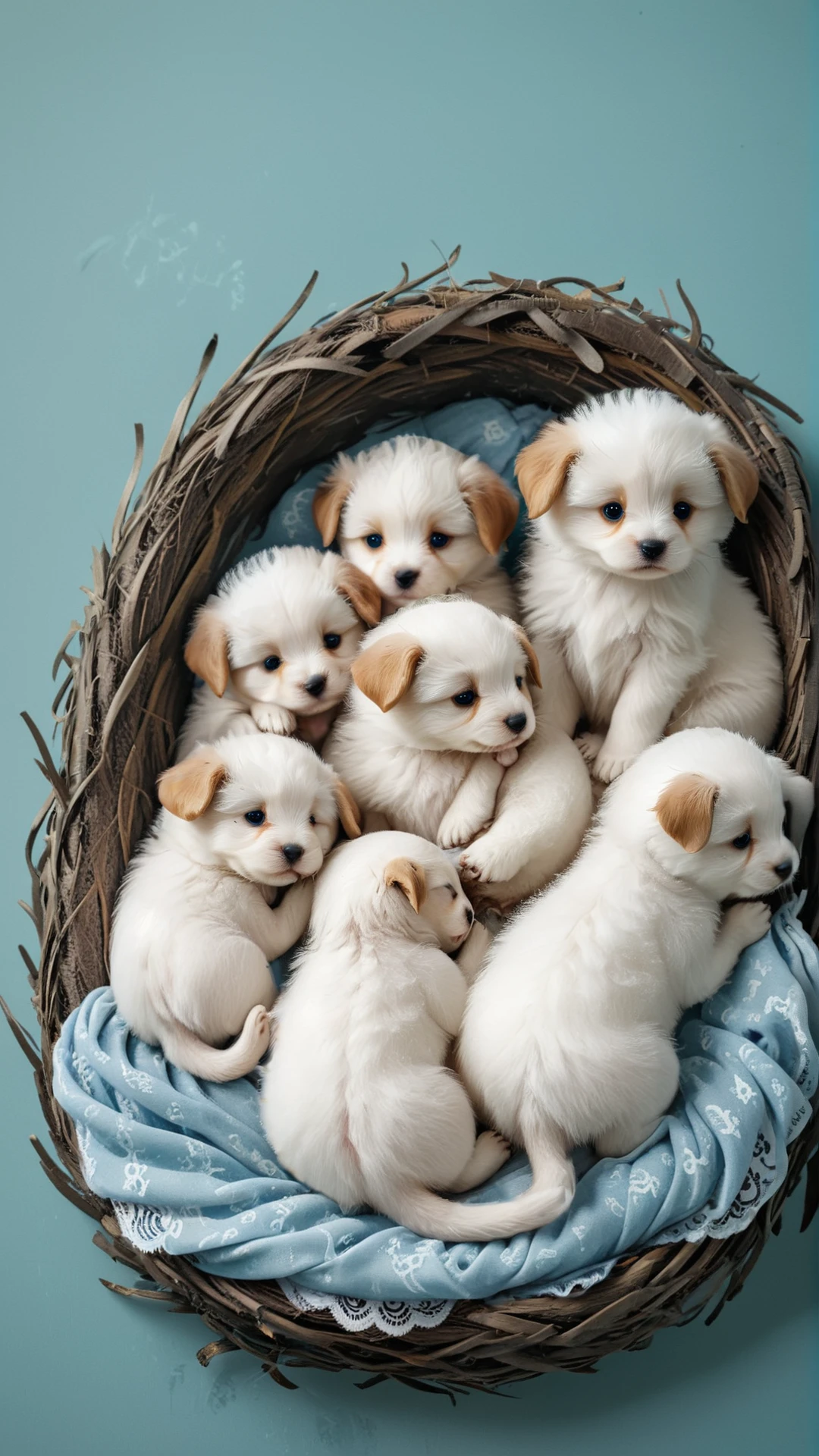 (flat 2d sticker:1.2) with few puppies laying in cozy nest with white fluff and lace cloth, vector graphics illustration style, digital art drawing, trending on artstation
BREAK NOBLEDOGS_CTS <lora:NOBLEDOGS_CTS-000018:0.43> NOBLEDOGS_CKCS <lora:Noble_Dogs_XL_CKCS_E27:0.23>
BREAK soft focus, (shallow depth of field, Helios_44_2 swirly bokeh:0.6), (light leaks, gloom:0.4), (analog film simulation:0.8) <lora:BACKGROUND_SETTING:0.67>