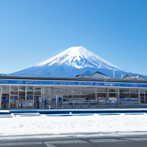 <lora:Blue_Fuji_v1:0.5>,outdoors, sky, day, blue_sky, no_humans, snow, mountain, train_station, mount_fuji, FJLS, Fujiyama, Moon