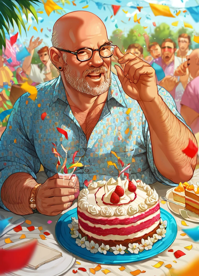 score_9, score_8_up, score_7_up, cartoon, source_cartoon, mitch pileggi, older man, glasses, party, confetti, cake, bald,
<lora:Mitch_Pileggi_PonyXL:1>