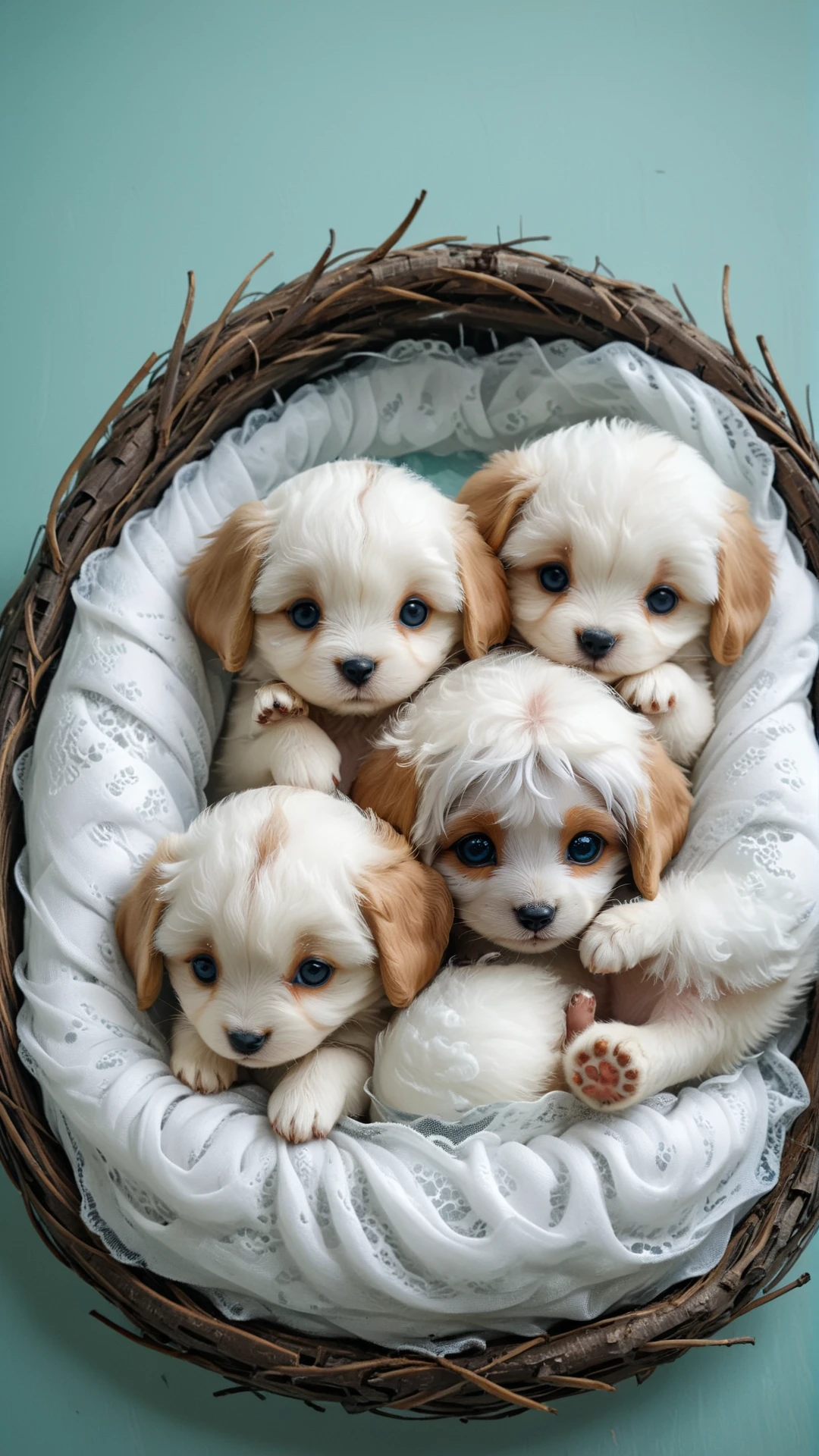(flat 2d sticker:1.2) with few puppies laying in cozy nest with white fluff and lace cloth, vector graphics illustration style, digital art drawing, trending on artstation
BREAK NOBLEDOGS_CTS <lora:NOBLEDOGS_CTS-000018:0.43> NOBLEDOGS_CKCS <lora:Noble_Dogs_XL_CKCS_E27:0.23>
BREAK soft focus, (shallow depth of field, Helios_44_2 swirly bokeh:0.6), (light leaks, gloom:0.4), (analog film simulation:0.8) <lora:BACKGROUND_SETTING:0.67>