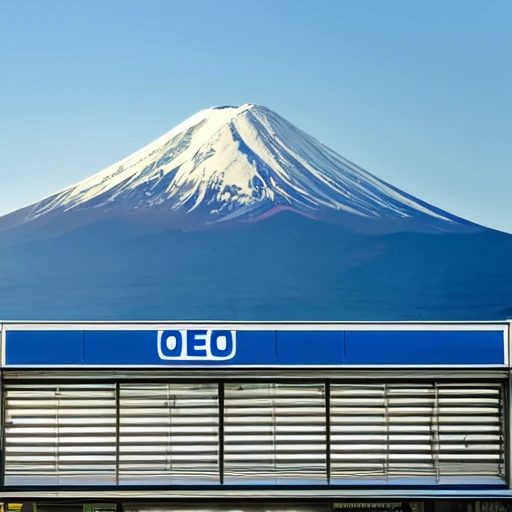 <lora:Blue_Fuji_v1:0.5>,outdoors, sky, day, blue_sky, no_humans, mountain, train_station, mount_fuji, FJLS, Fujiyama, SUN